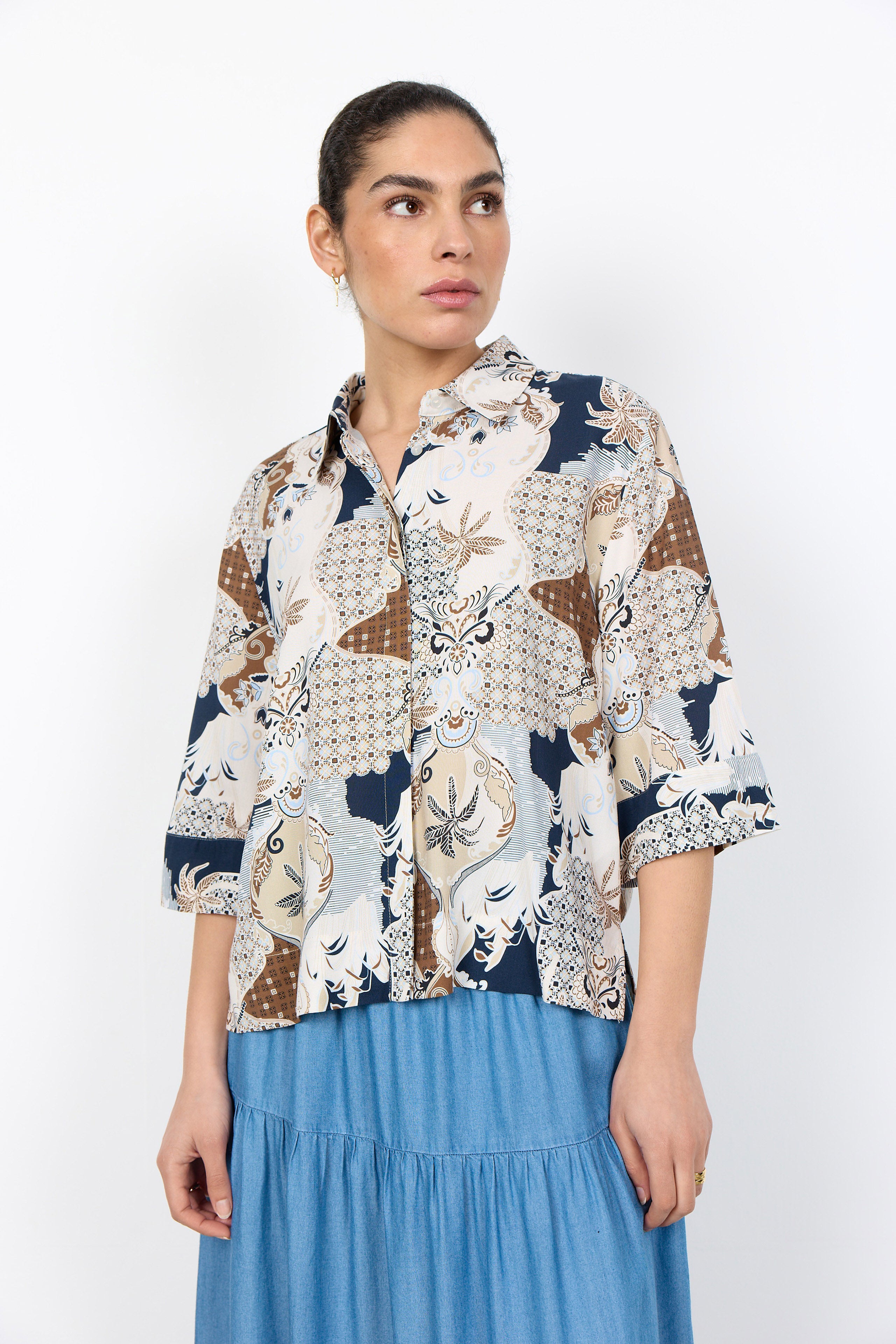 Soya Concept Fenna Shirt - Toffee Combi