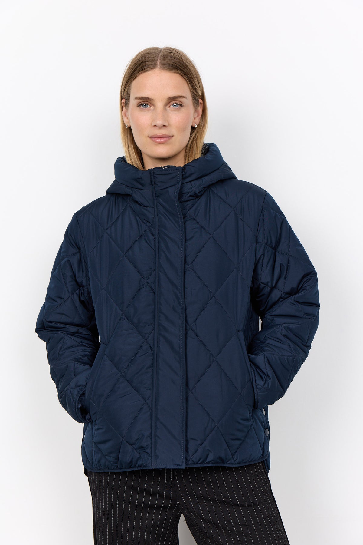 Soya Concept Fenya Quilted Coat - Navy