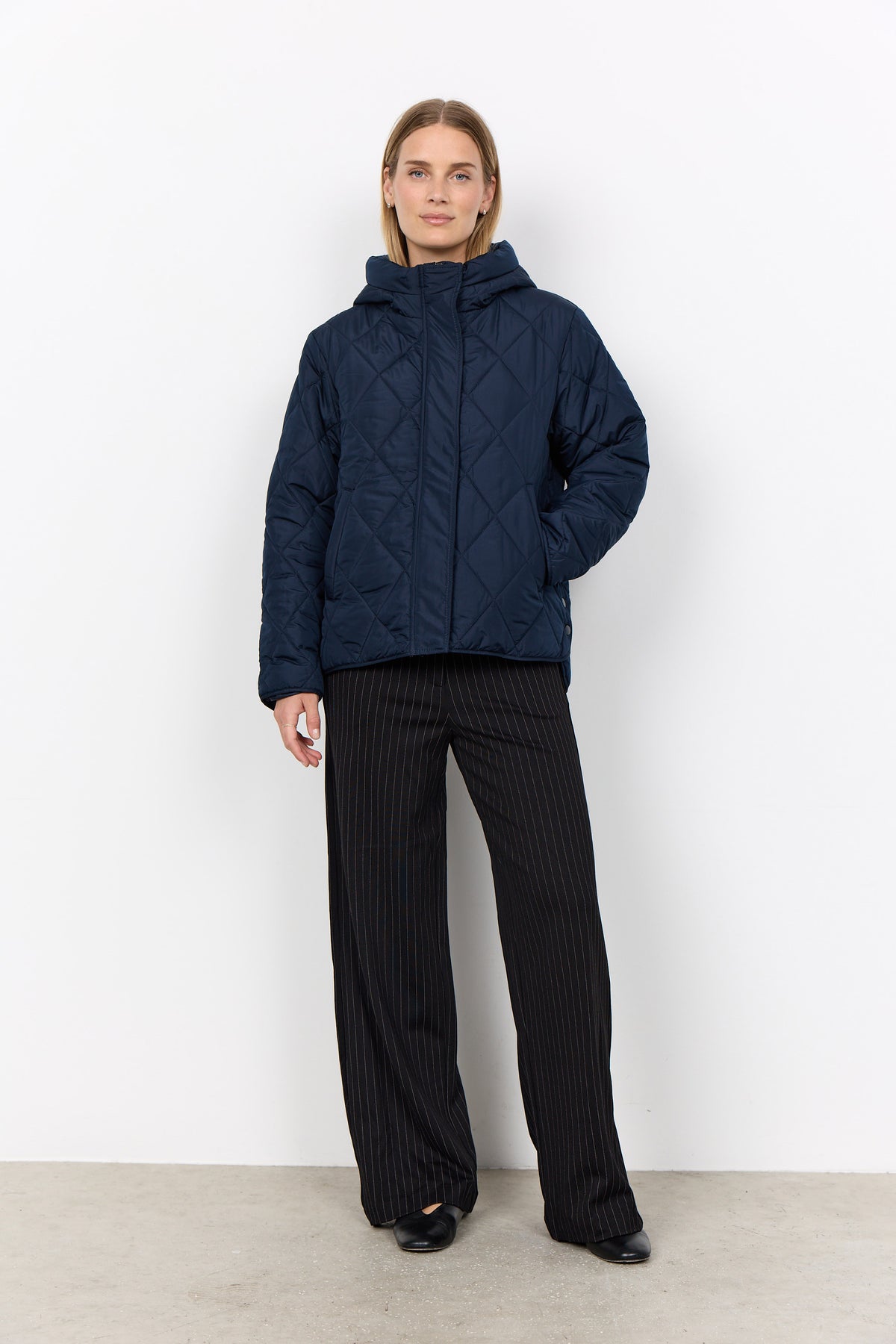 Soya Concept Fenya Quilted Coat - Navy