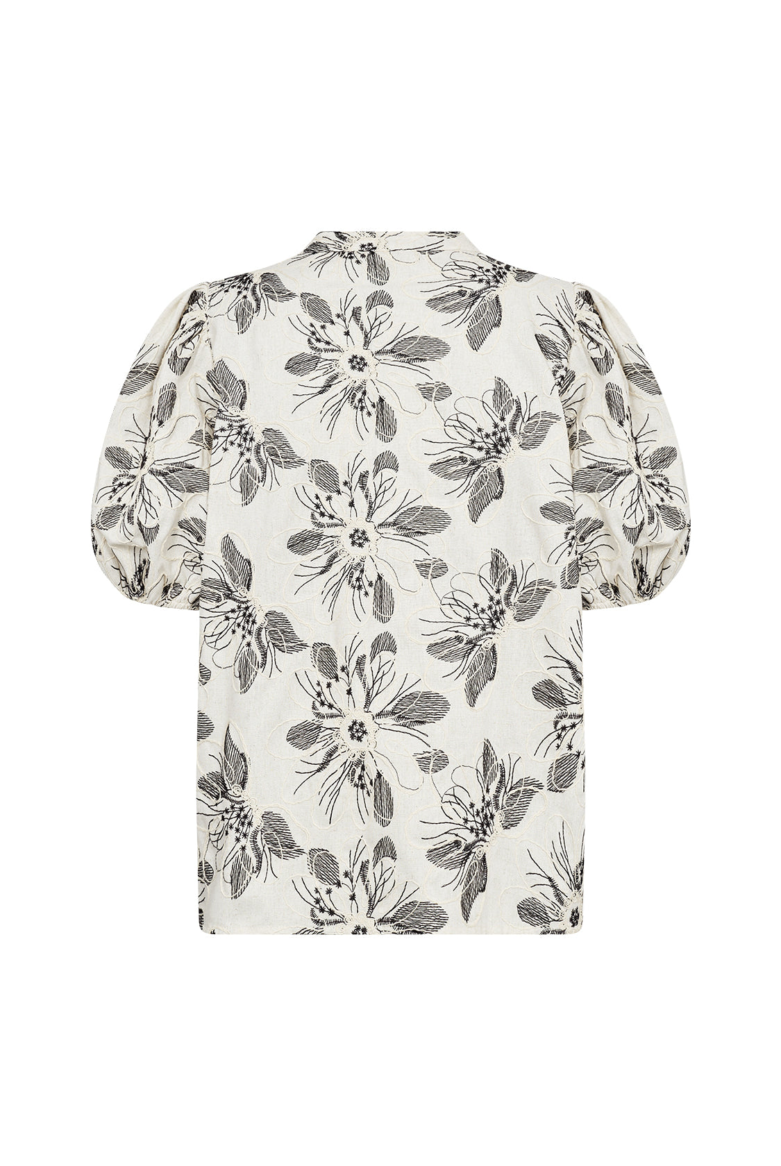 Soya Concept Gabriele Monochrome Floral Blouse - Cream Combi