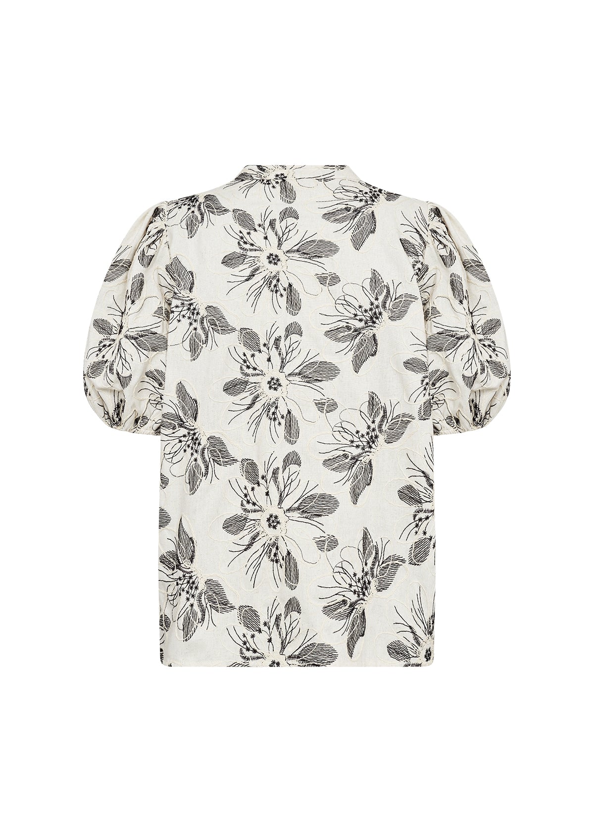 Soya Concept Gabriele Monochrome Floral Blouse - Cream Combi