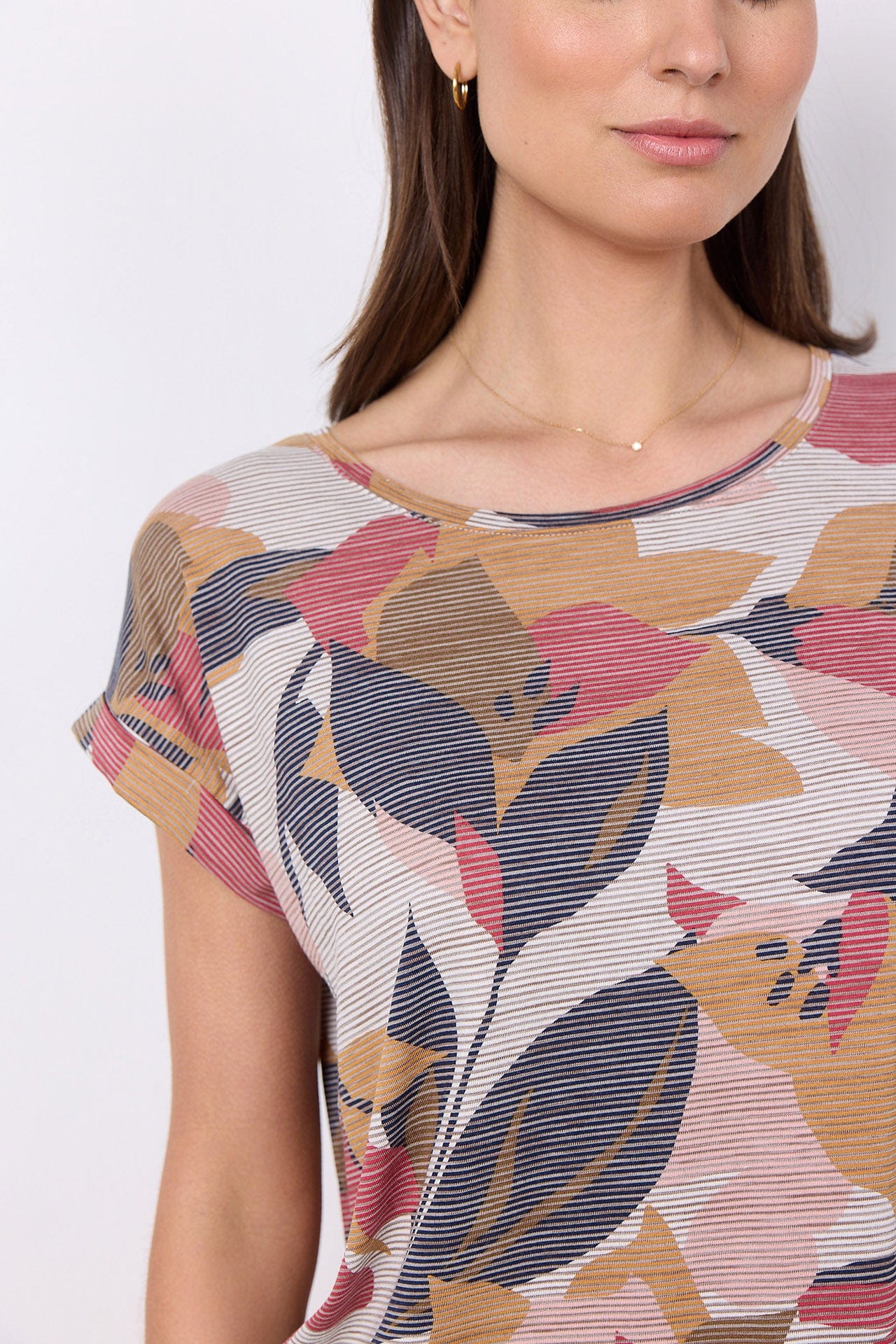 Soya Concept Galina Printed T-Shirt - Berry Combi