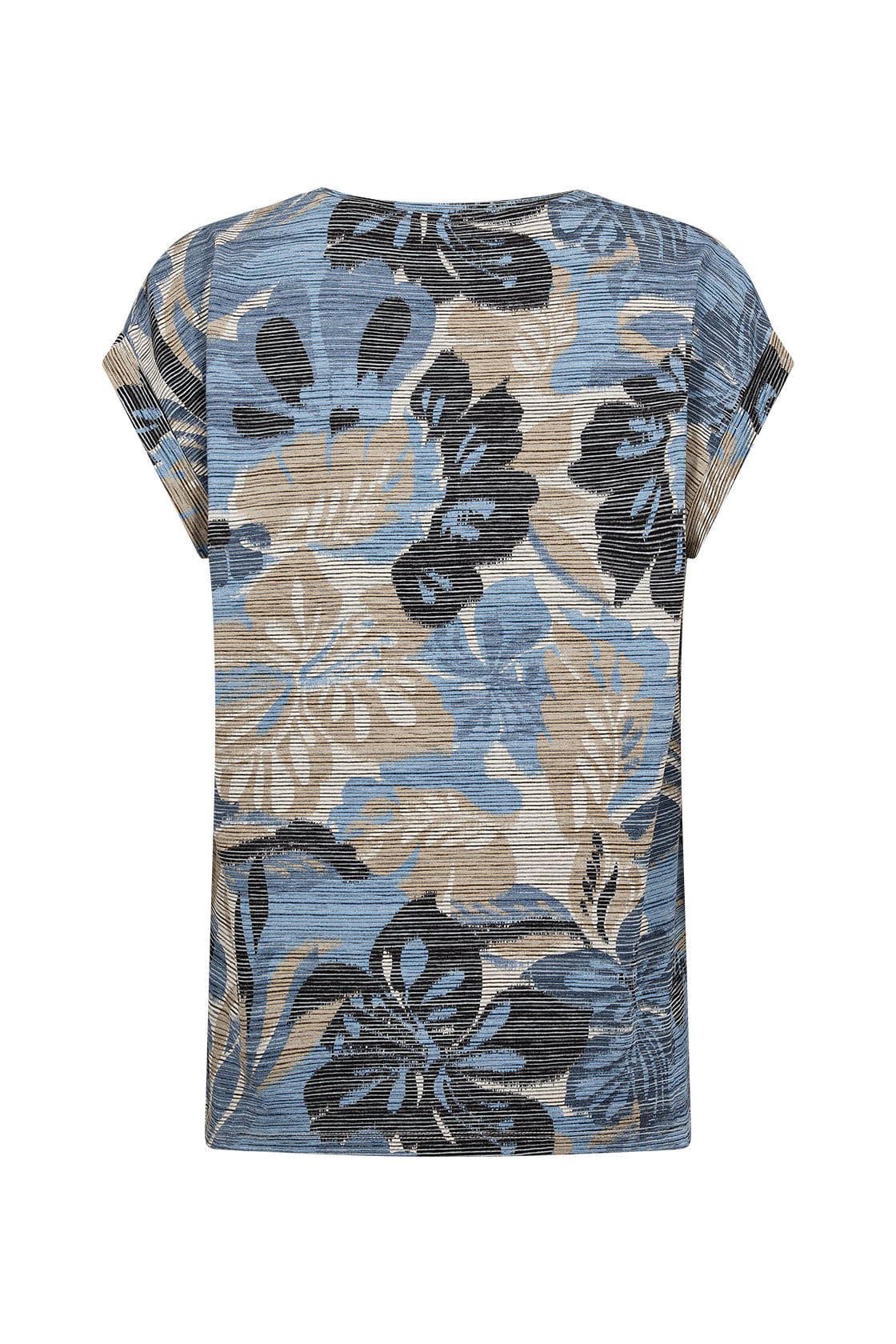 Soya Concept Galina Printed T-Shirt - Crystal Blue Combi