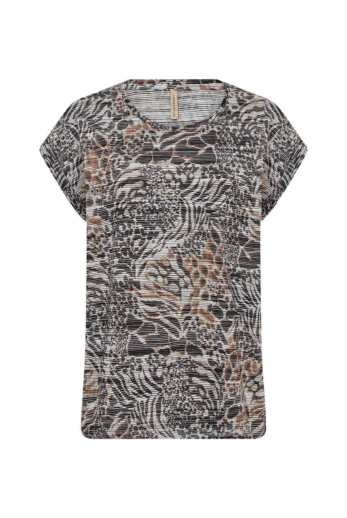 Soya Concept Galina Printed T-Shirt - Hot Fudge Combi