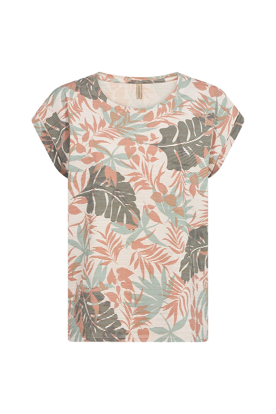 Soya Concept Galina Printed T-Shirt - Papaya Combi