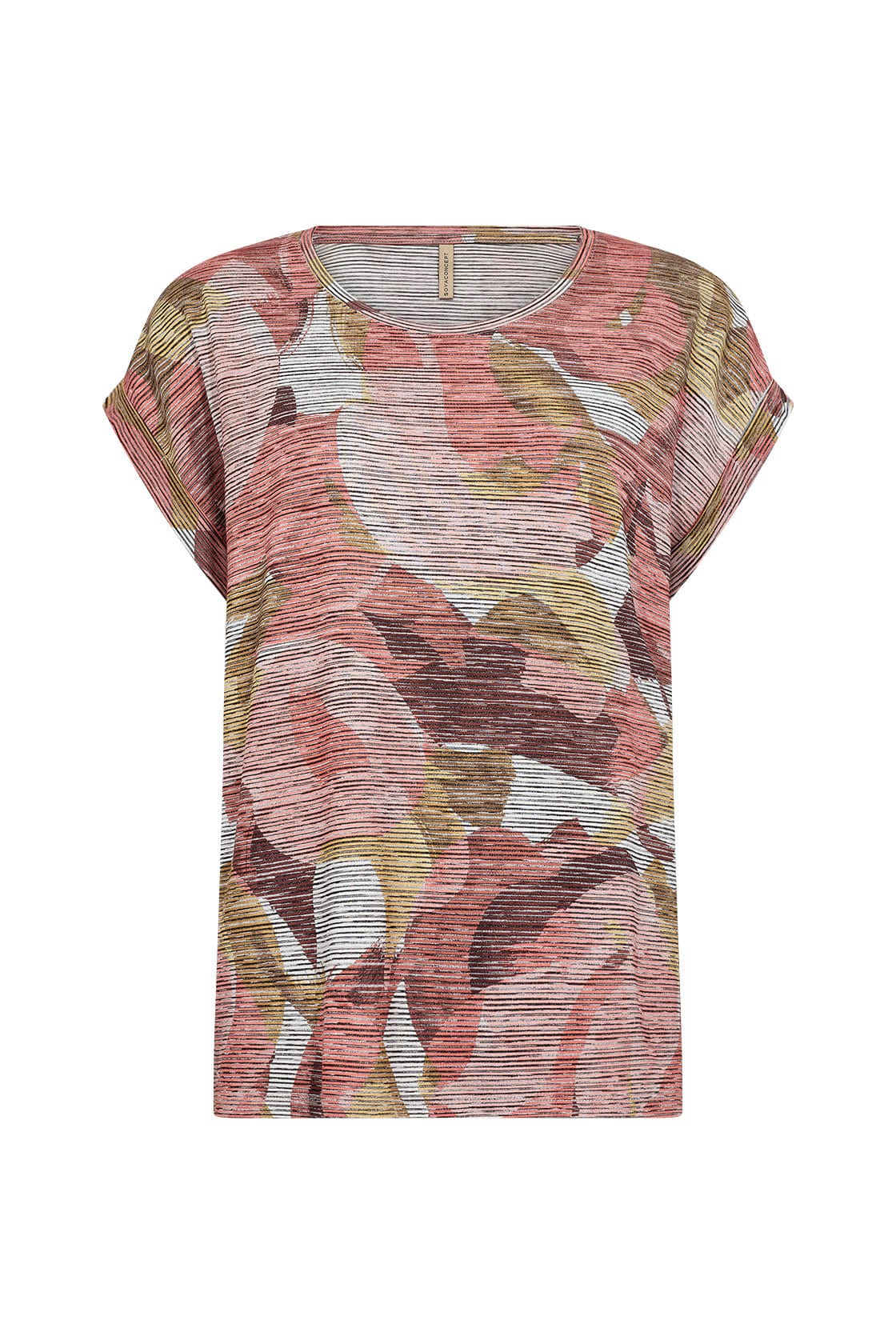 Soya Concept Galina Printed T-Shirt - Peach Pink Combi