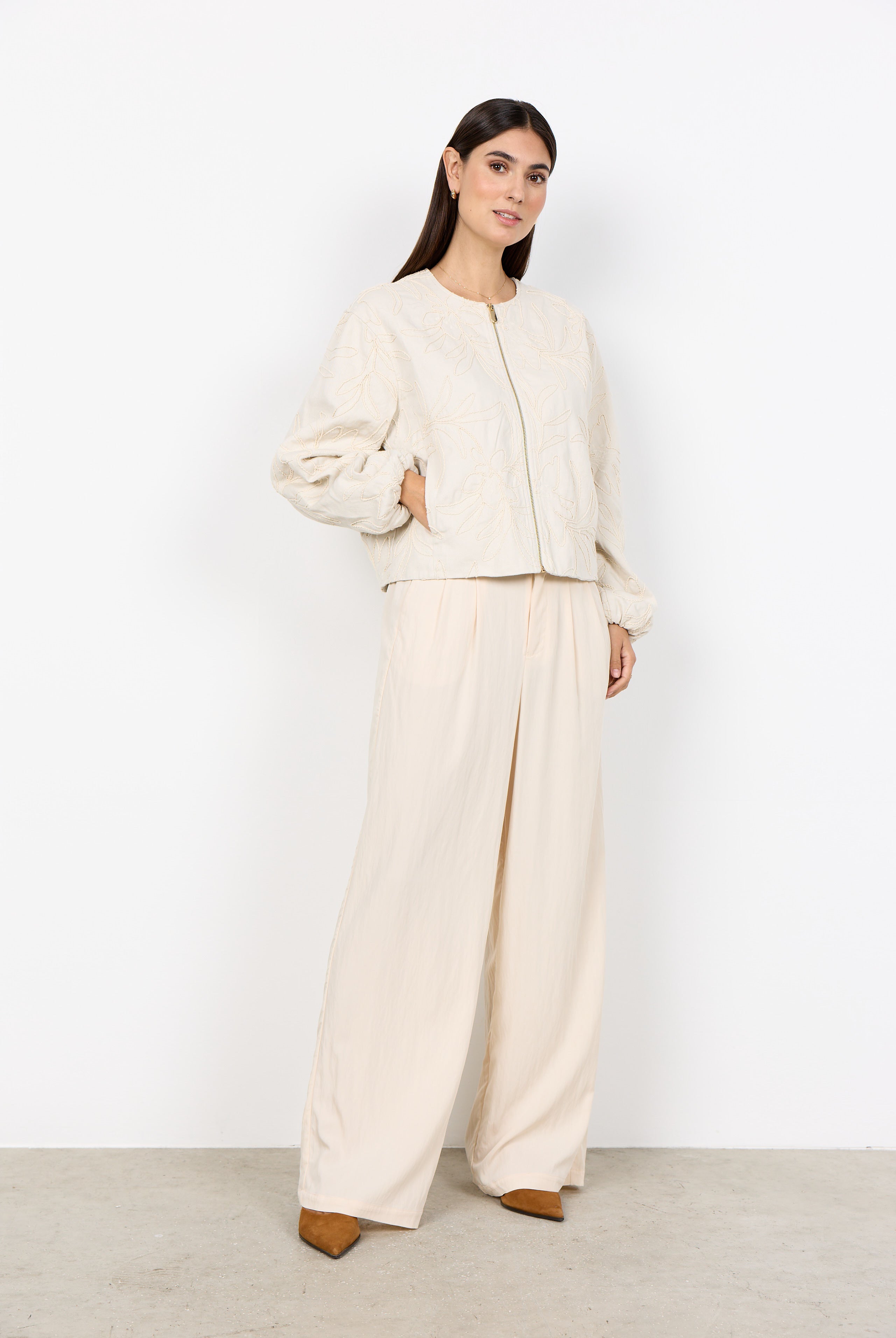 Soya Concept Gerda Embroidered Jacket - Cream