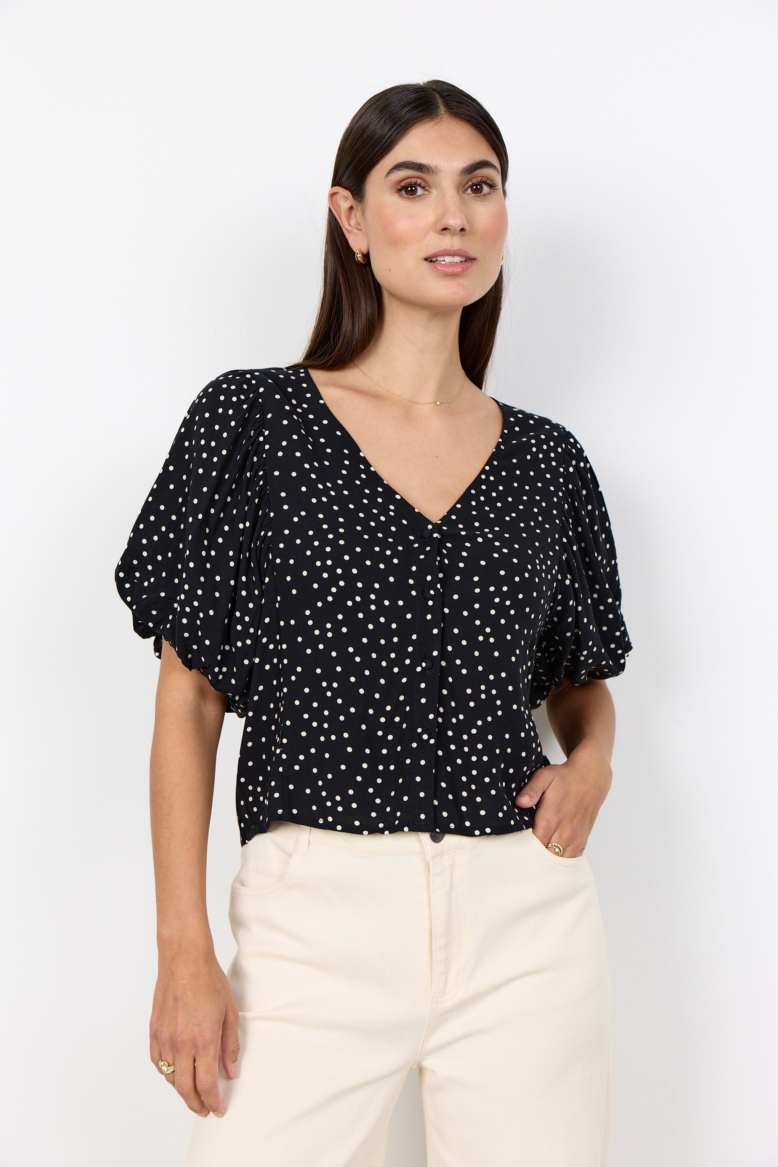 Soya Concept Gilda Spotty Blouse - Black Combi