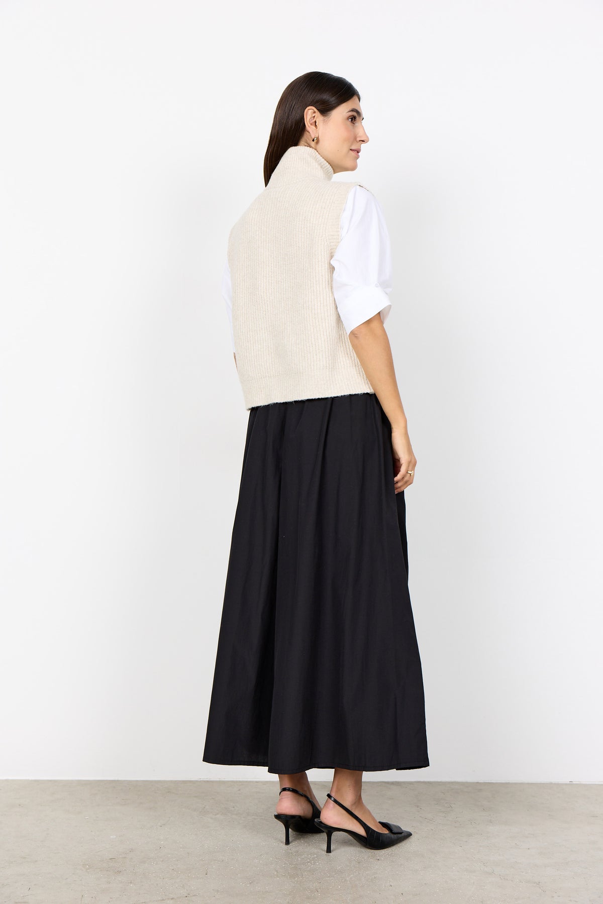 Soya Concept Gith Sleeveless Jumper - Cream Melange