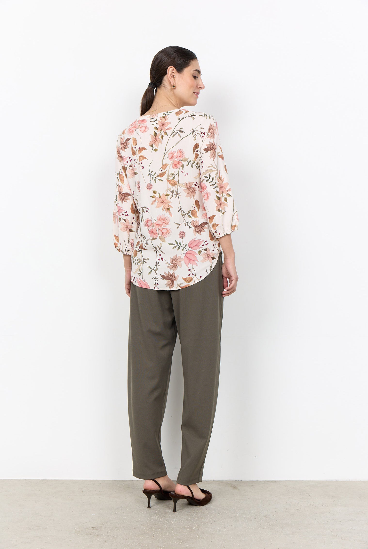 Soya Concept Grace Floral Blouse - Cream Combi