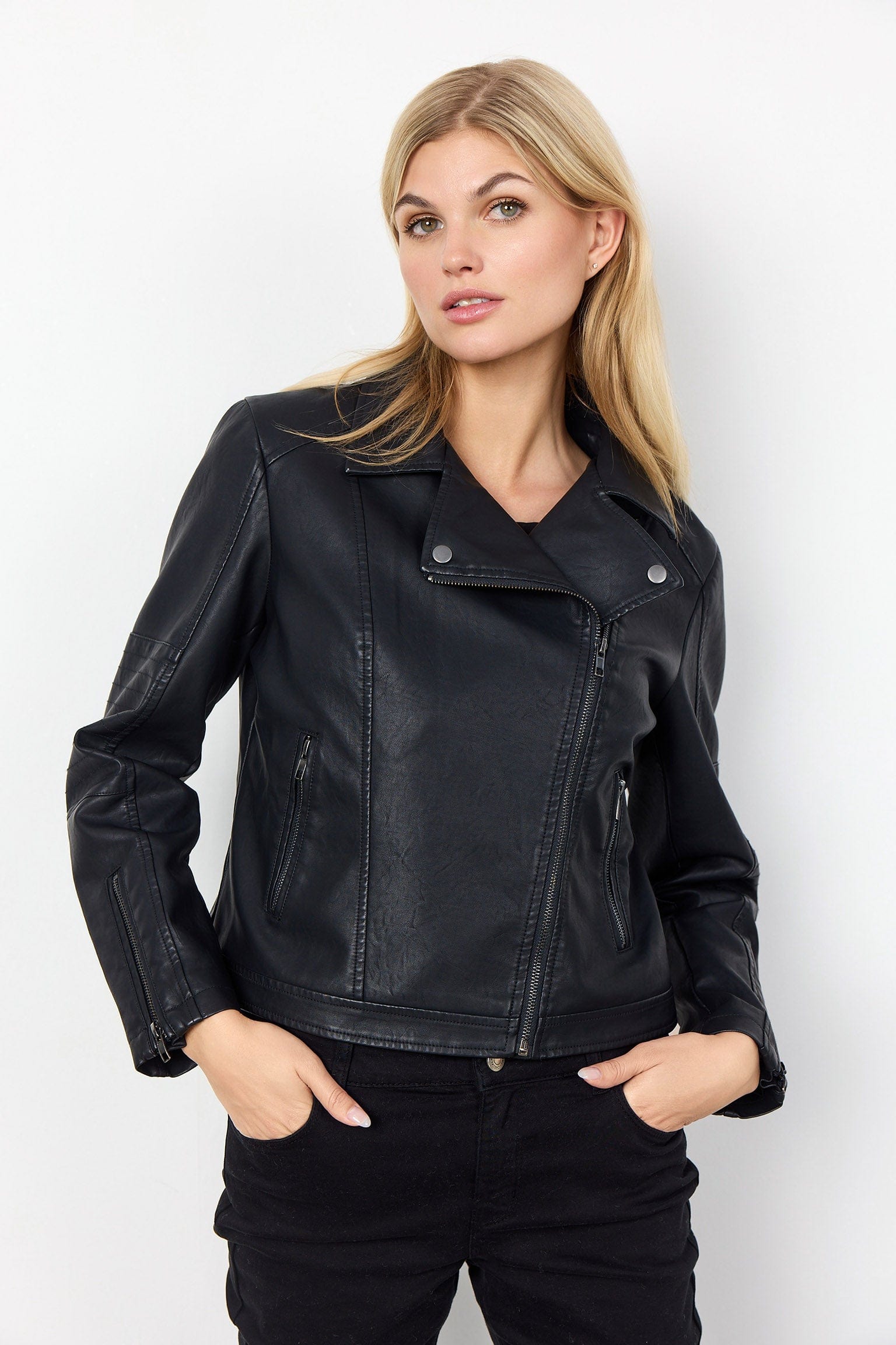 Soya Concept Gunilla Faux Leather Jacket - Black