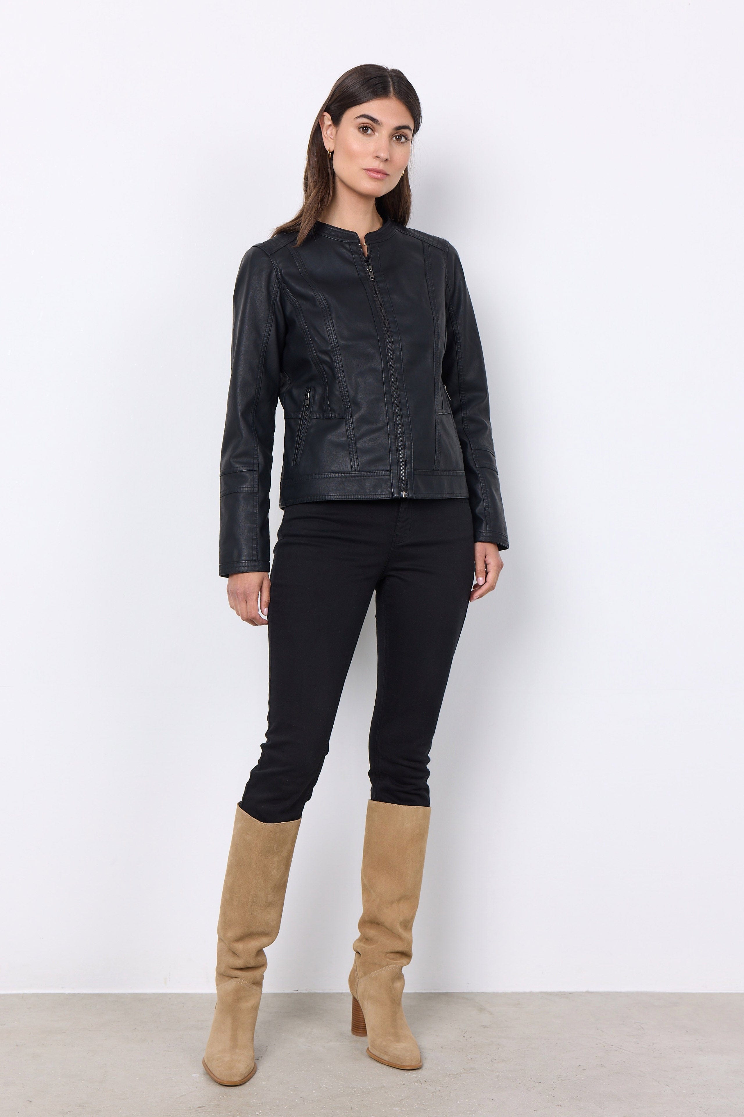 Soya Concept Gunilla Faux Leather Jacket - Black