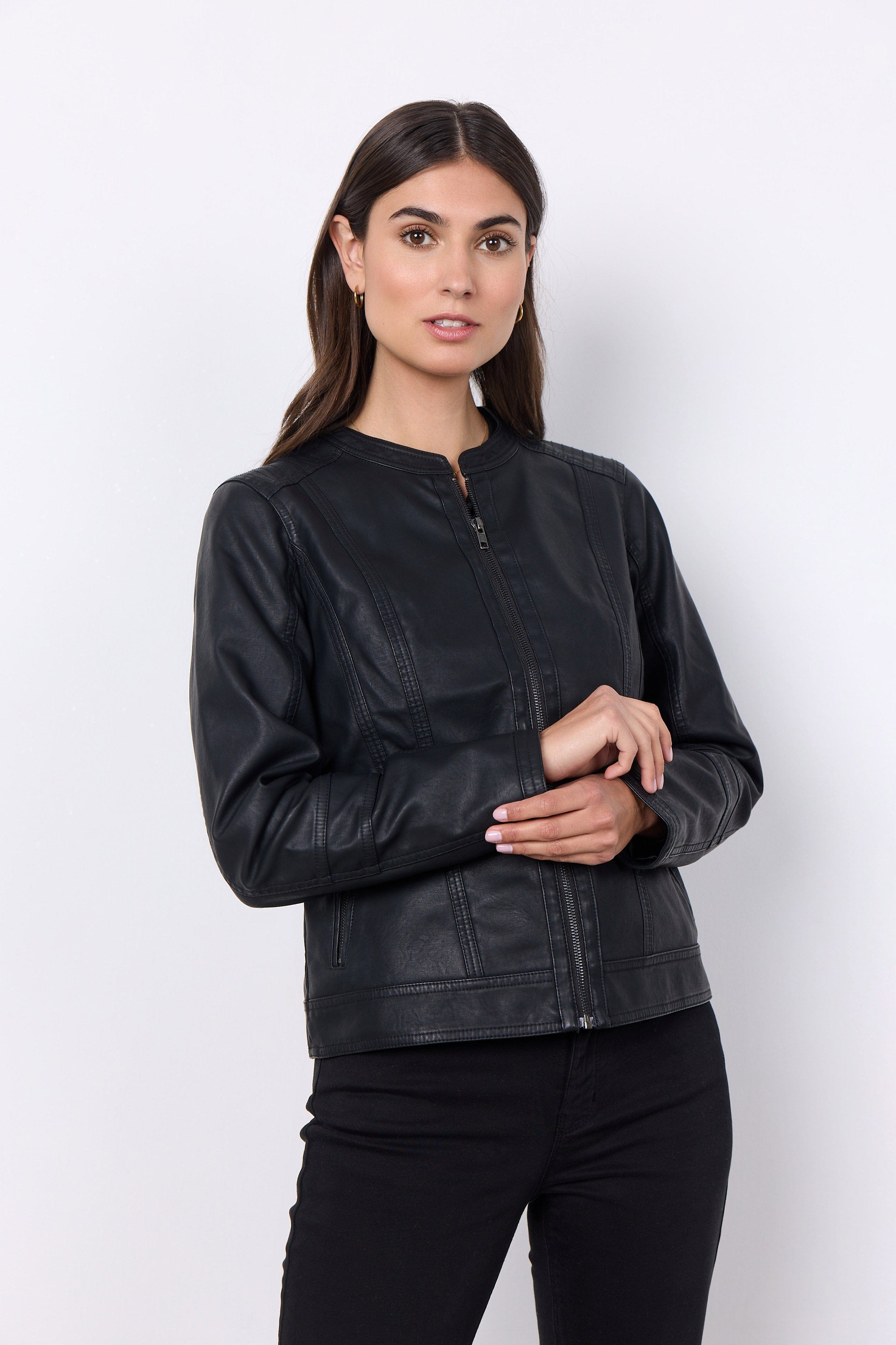 Soya Concept Gunilla Faux Leather Jacket - Black
