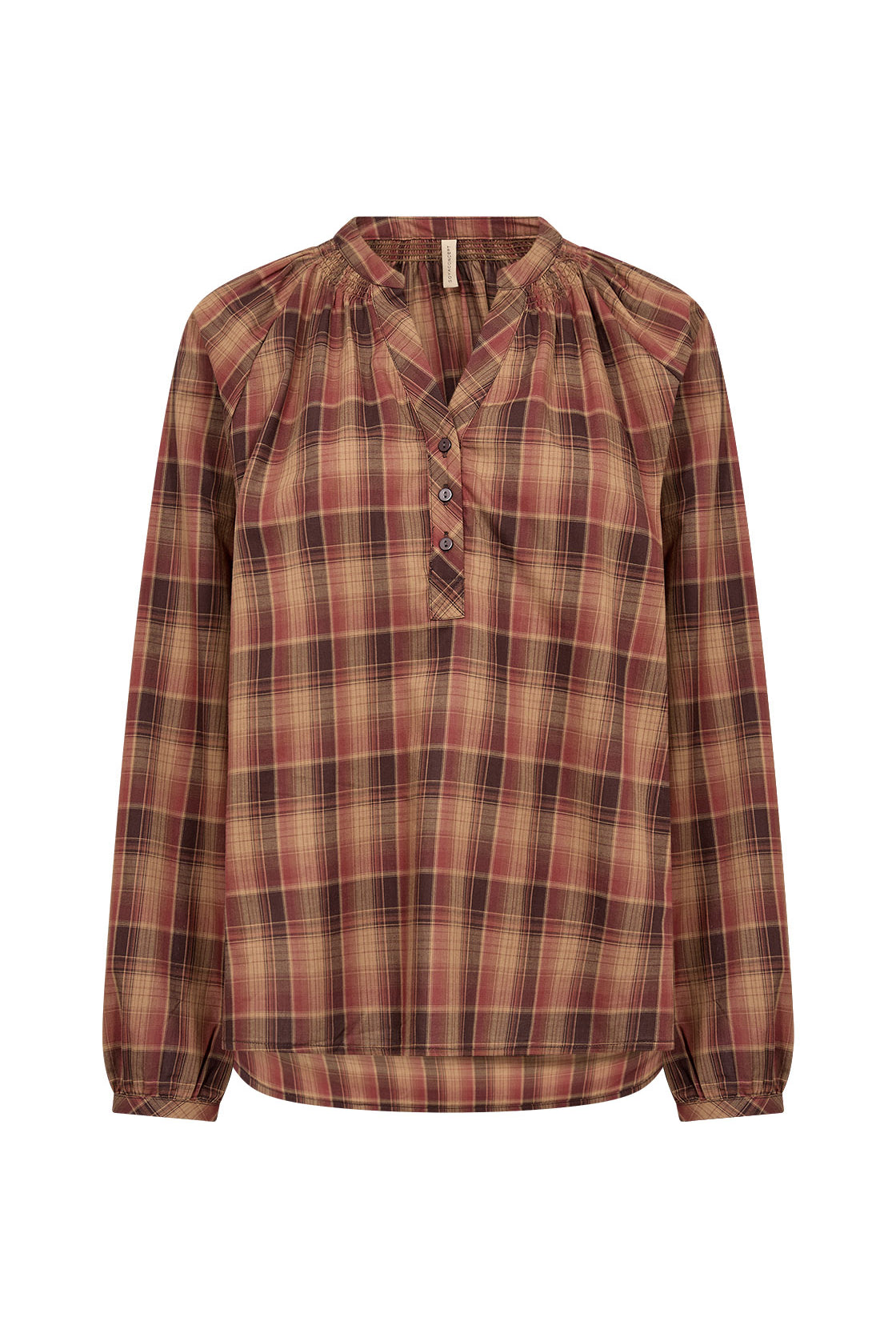 Soya Concept Halema Organic Cotton Shirt - Madder Brown Combi
