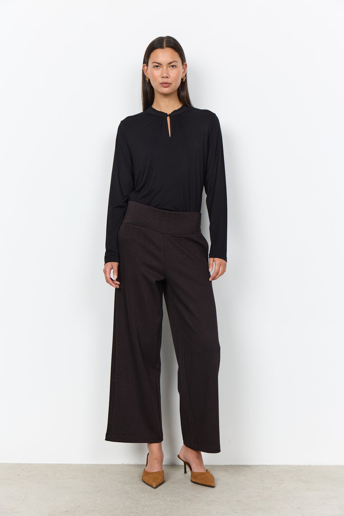 Soya Concept Hebe Trousers - Chocolate Plum Combi