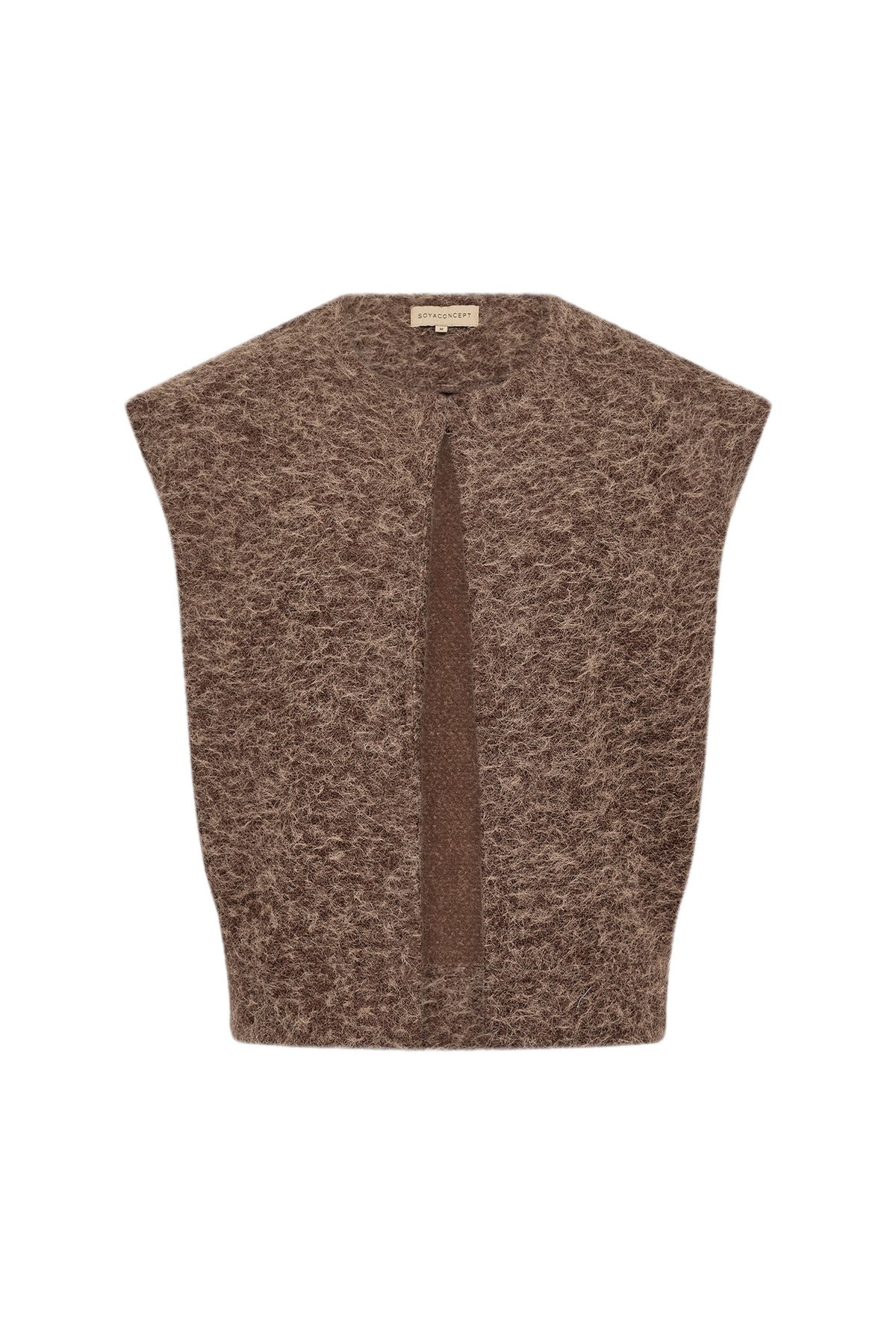 Soya Concept Hira Textured Gilet - Chocolate Plum Melange