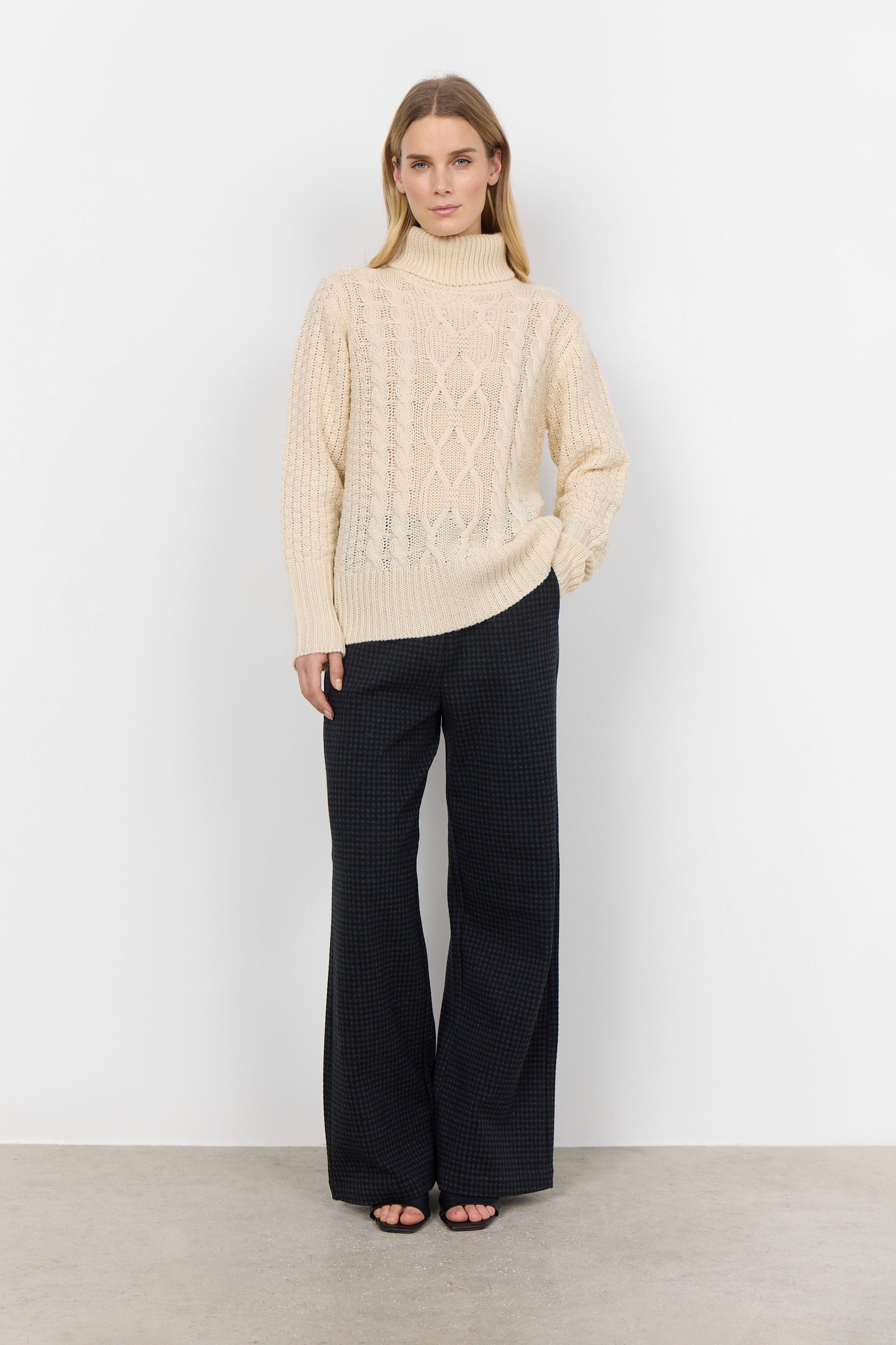 Soya Concept Ibbe Cable Knit Jumper - Cream