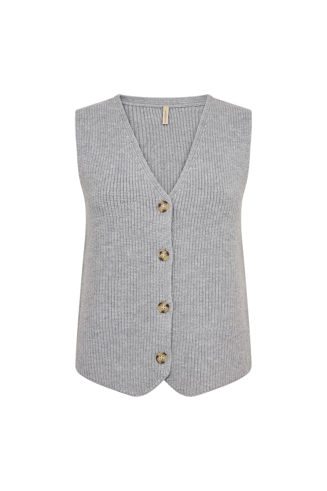 Soya Concept Ilia Knitted Sleeveless Jumper - Mid Grey Melange