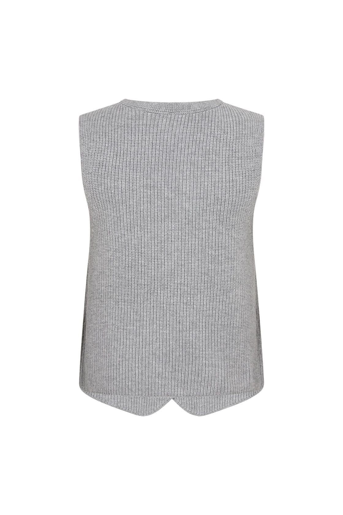 Soya Concept Ilia Knitted Sleeveless Jumper - Mid Grey Melange