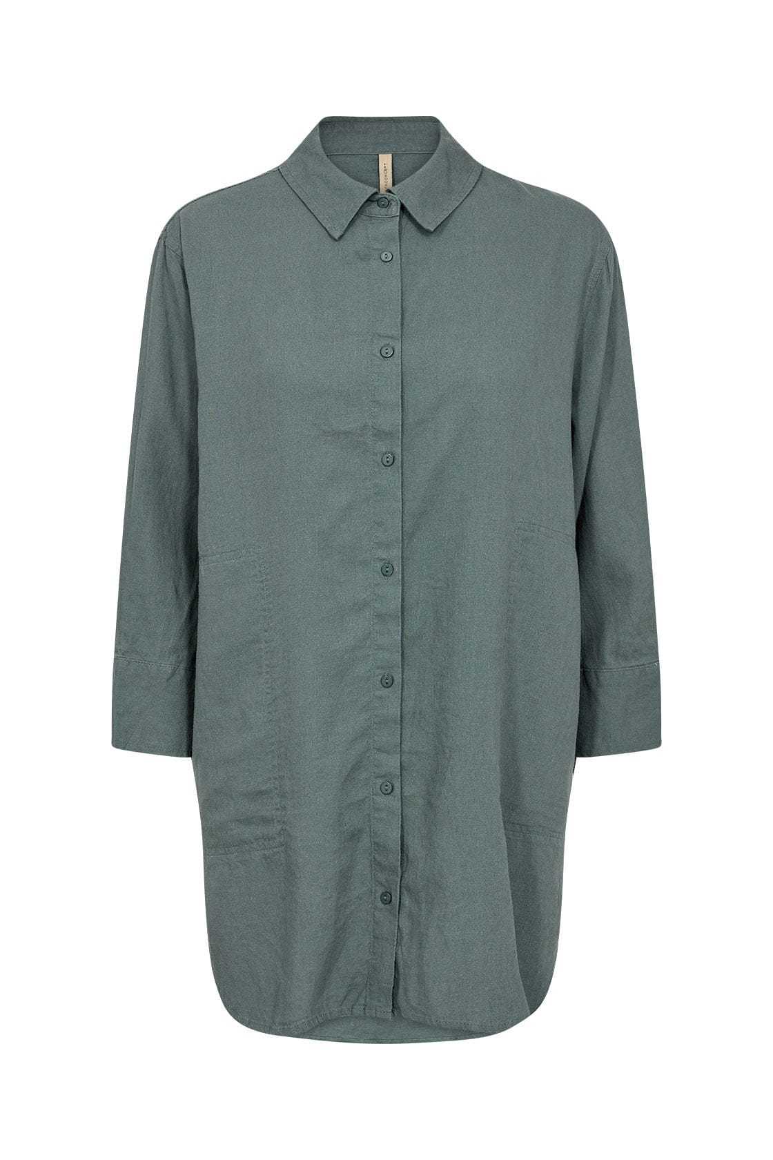 Soya Concept Ina Linen Blend Shirt - Shadow Green