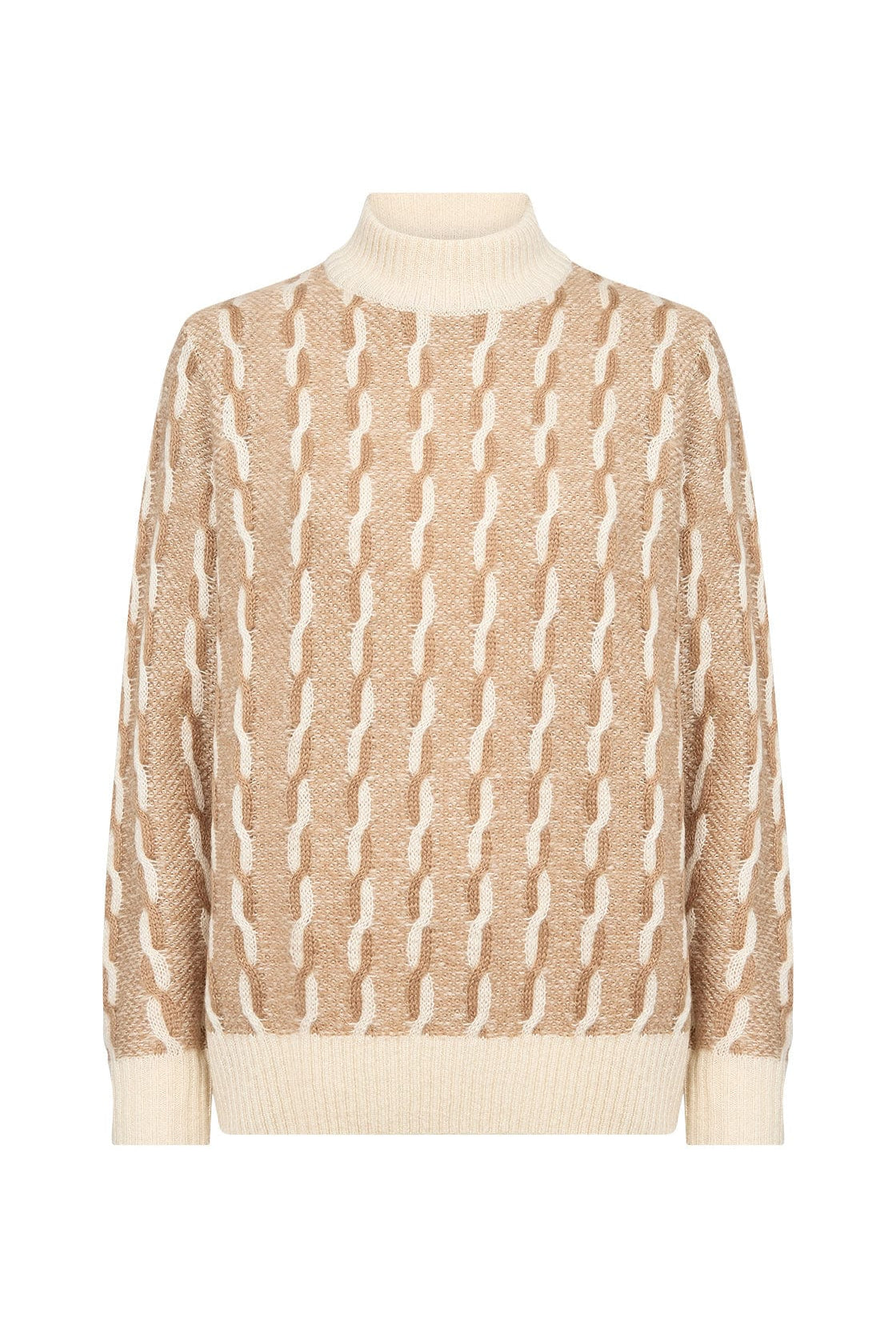 Soya Concept Ingun 1 Knitted Jumper - Desert Brown Combi