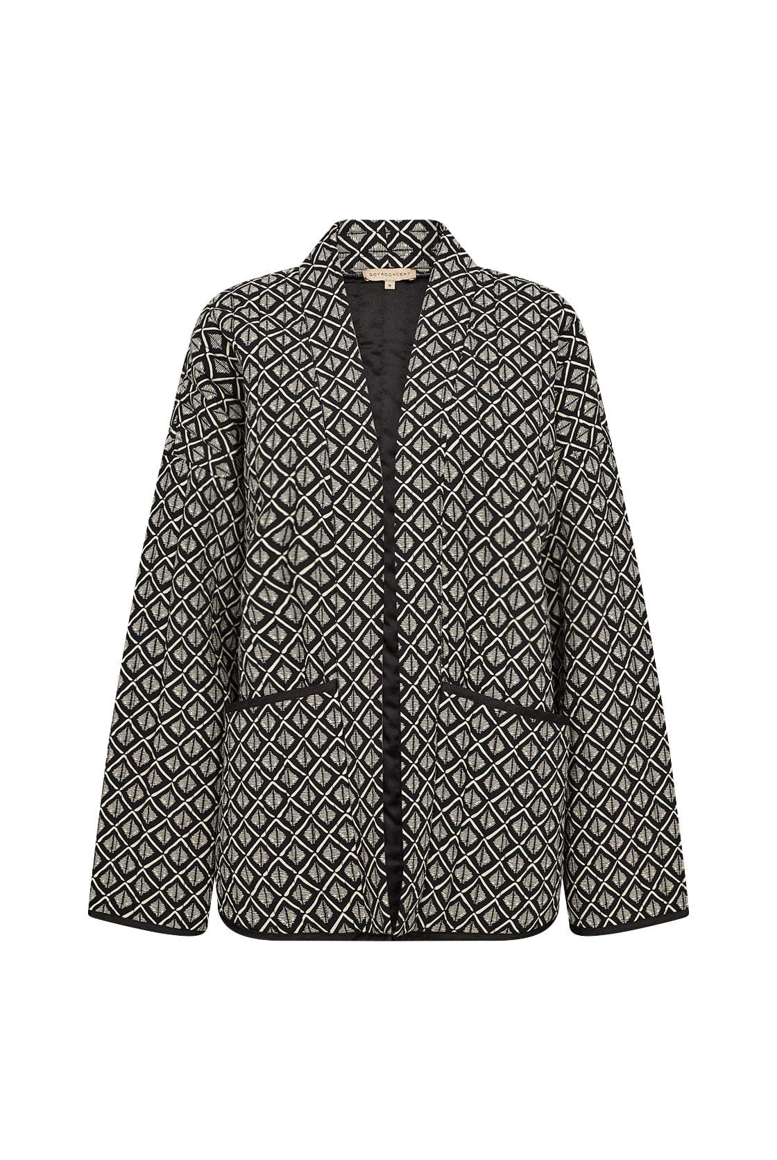 Soya Concept Isola Geometric Quilted Jacket - Black Combi