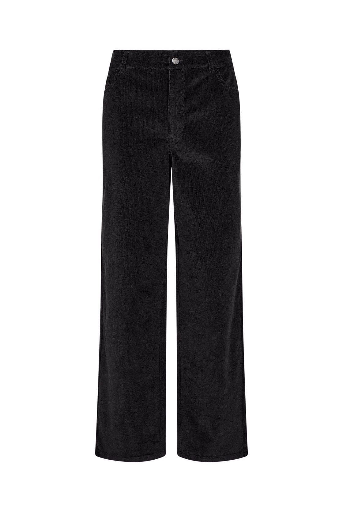 Soya Concept Ivalou Straight Leg Needlecord Trousers - Black