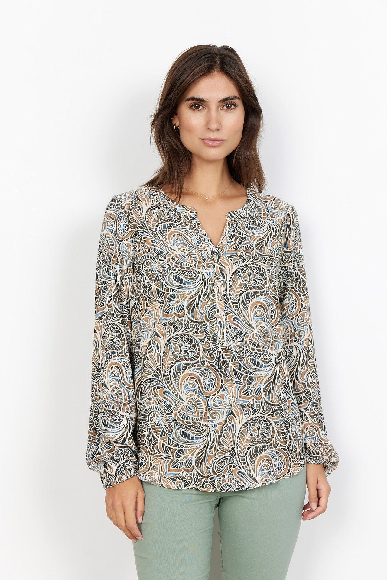 Soya Concept Jasmin Shirt - Moss Green Combi