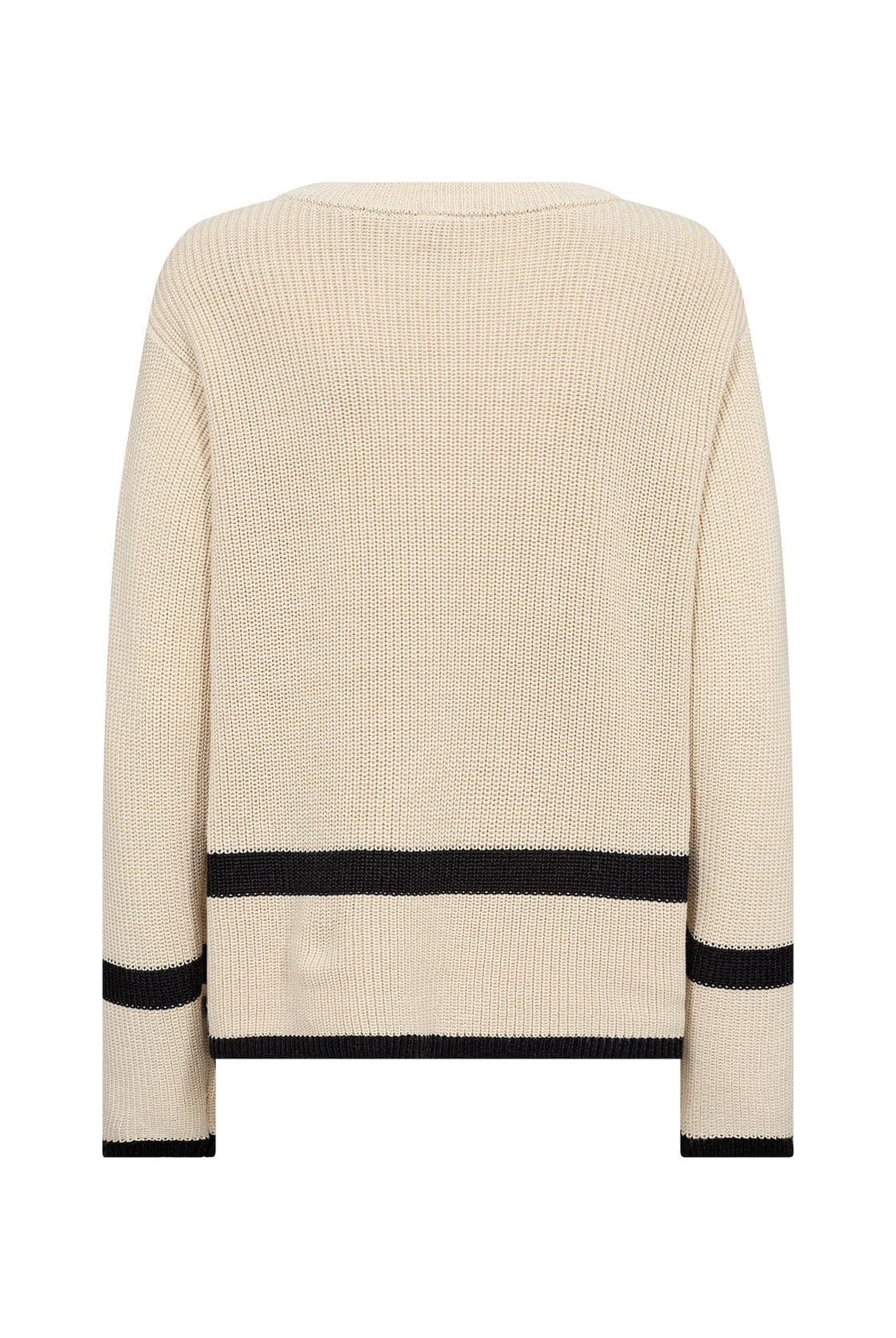 Soya Concept Julia Contrast Detail Knitted Jumper - Cream Combi