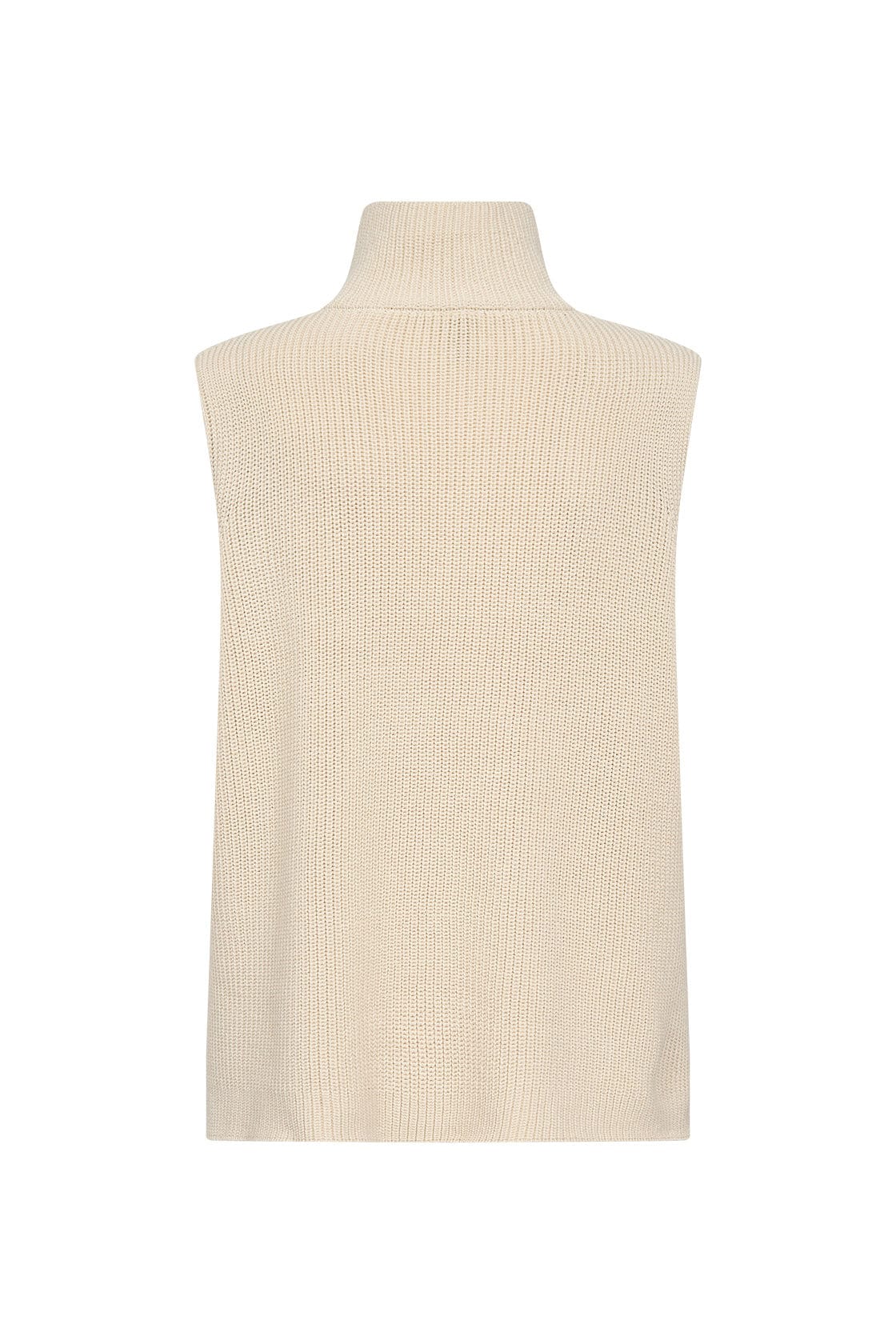 Soya Concept Julia Quarter Zip Sleeveless Jumper - Sand