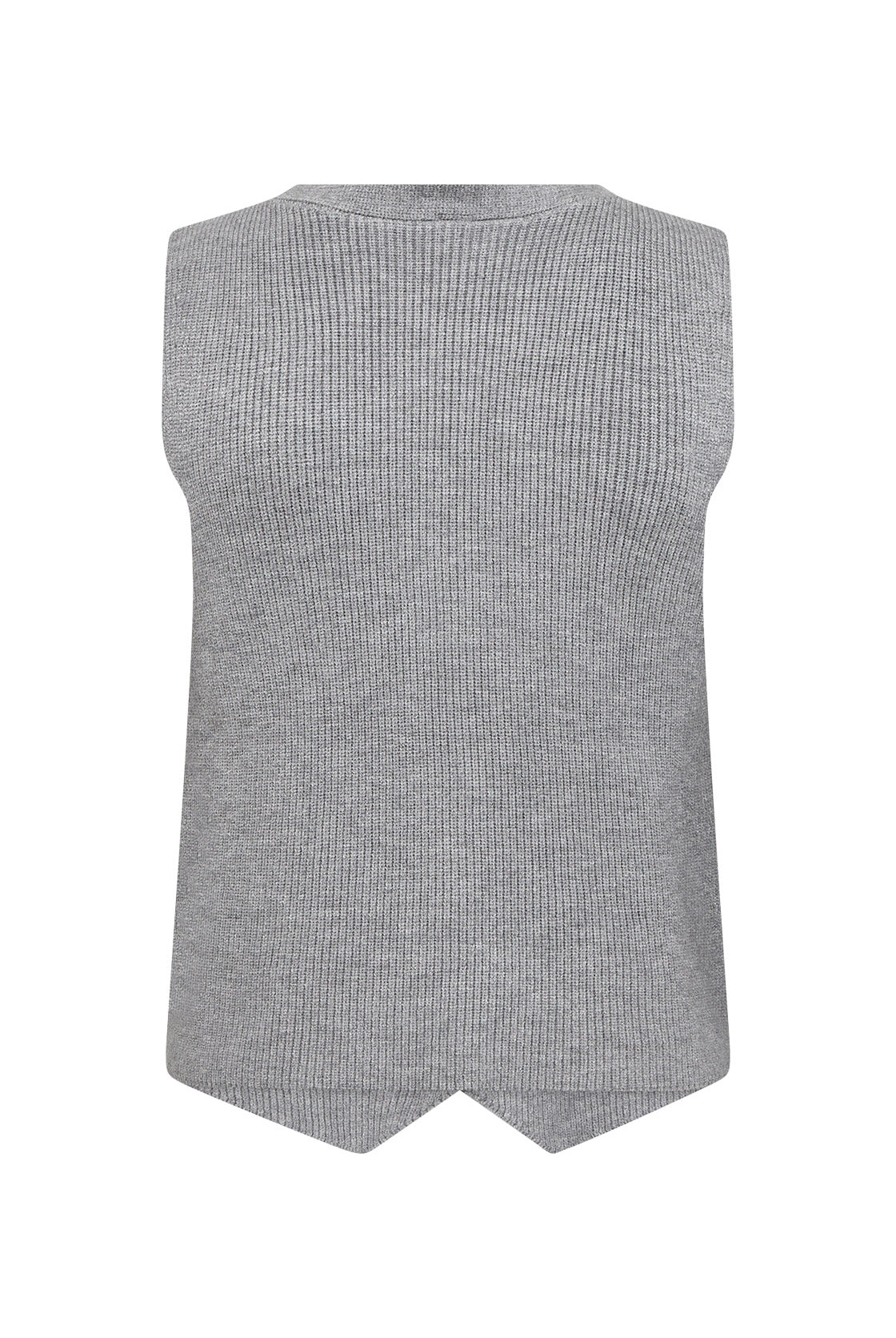 Soya Concept Kanita Knit Waistcoat - Mid Grey Melange