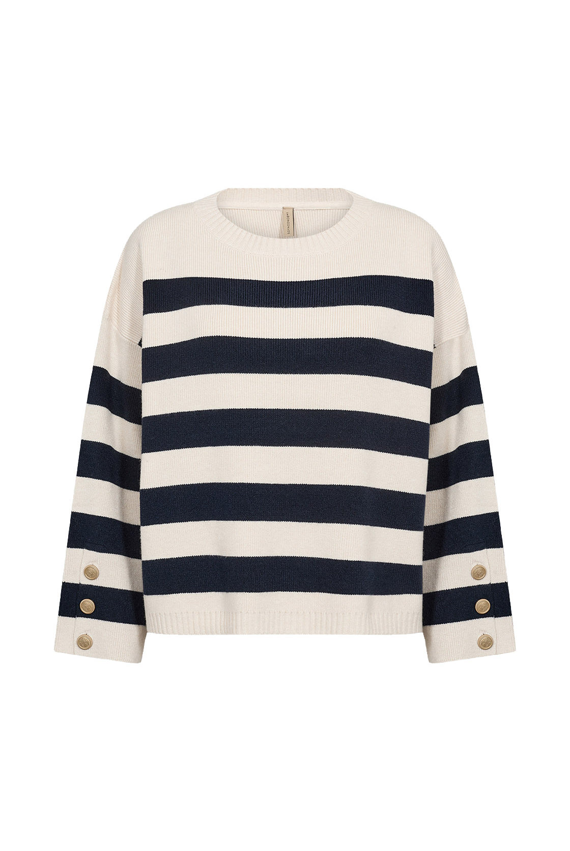 Soya Concept Kanita Stripe Knit Jumper - Navy Combi