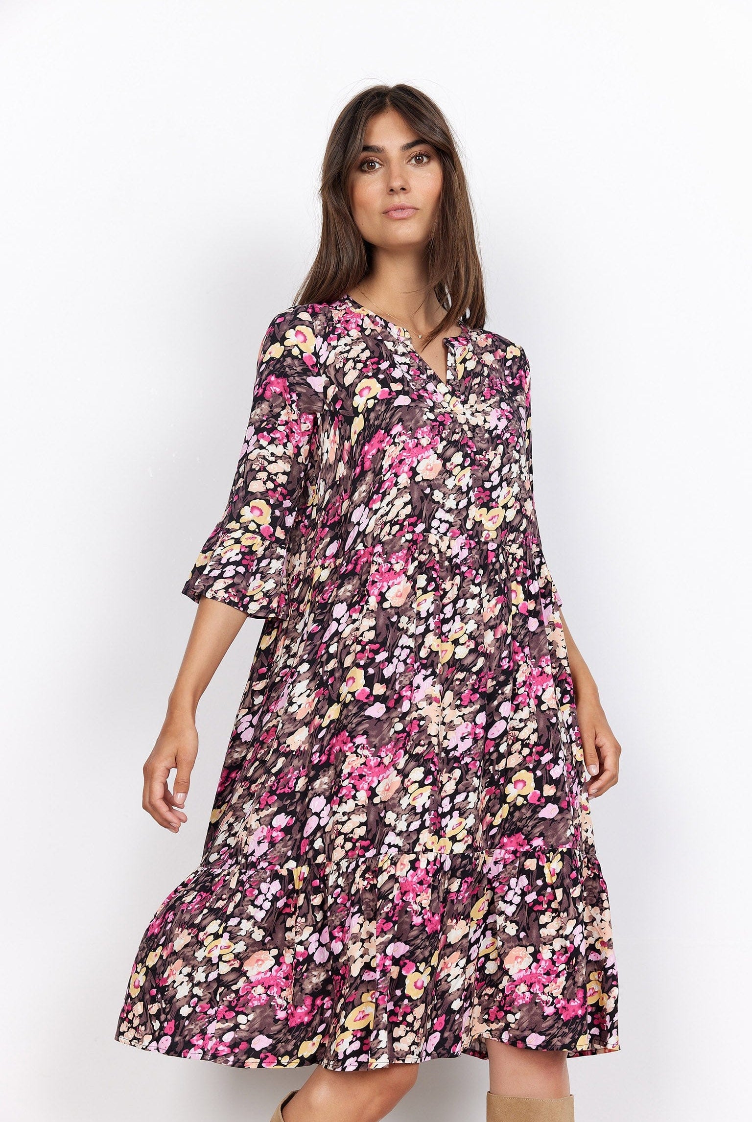 Soya Concept Karelia Dress - Fuchsia Rose Combi