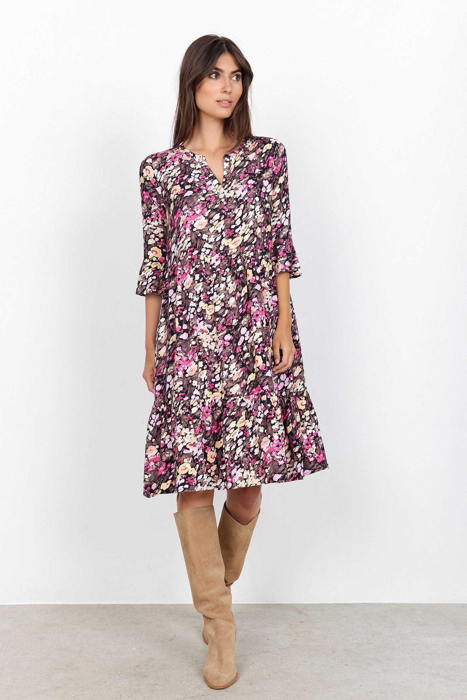 Soya Concept Karelia Dress - Fuchsia Rose Combi