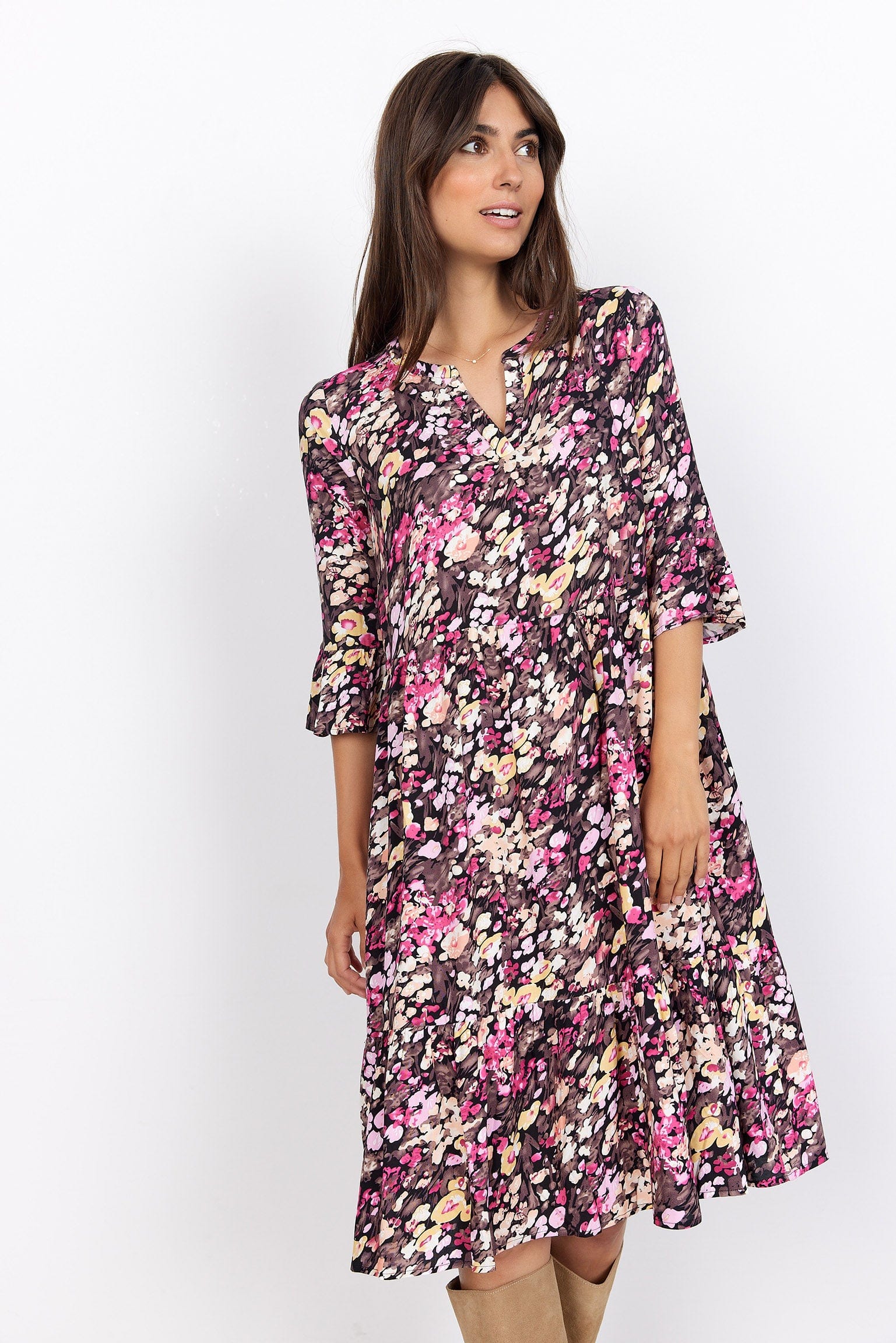Soya Concept Karelia Dress - Fuchsia Rose Combi