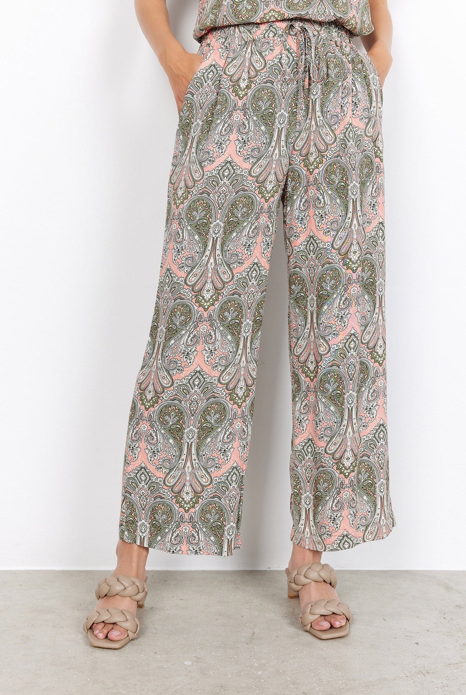 Soya Concept Kija Printed Trousers - Coral Haze Combi