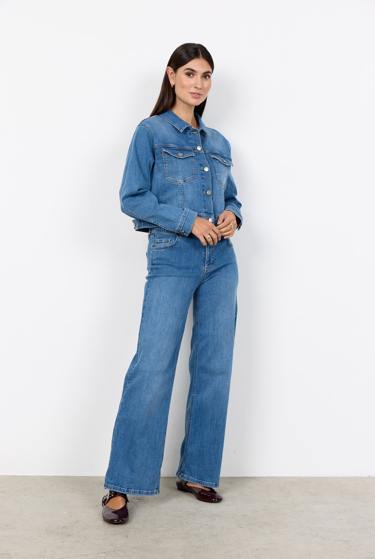 Soya Concept Kimberley 24-B Wide Leg Jeans - Coastal Fjord Med. Blue D