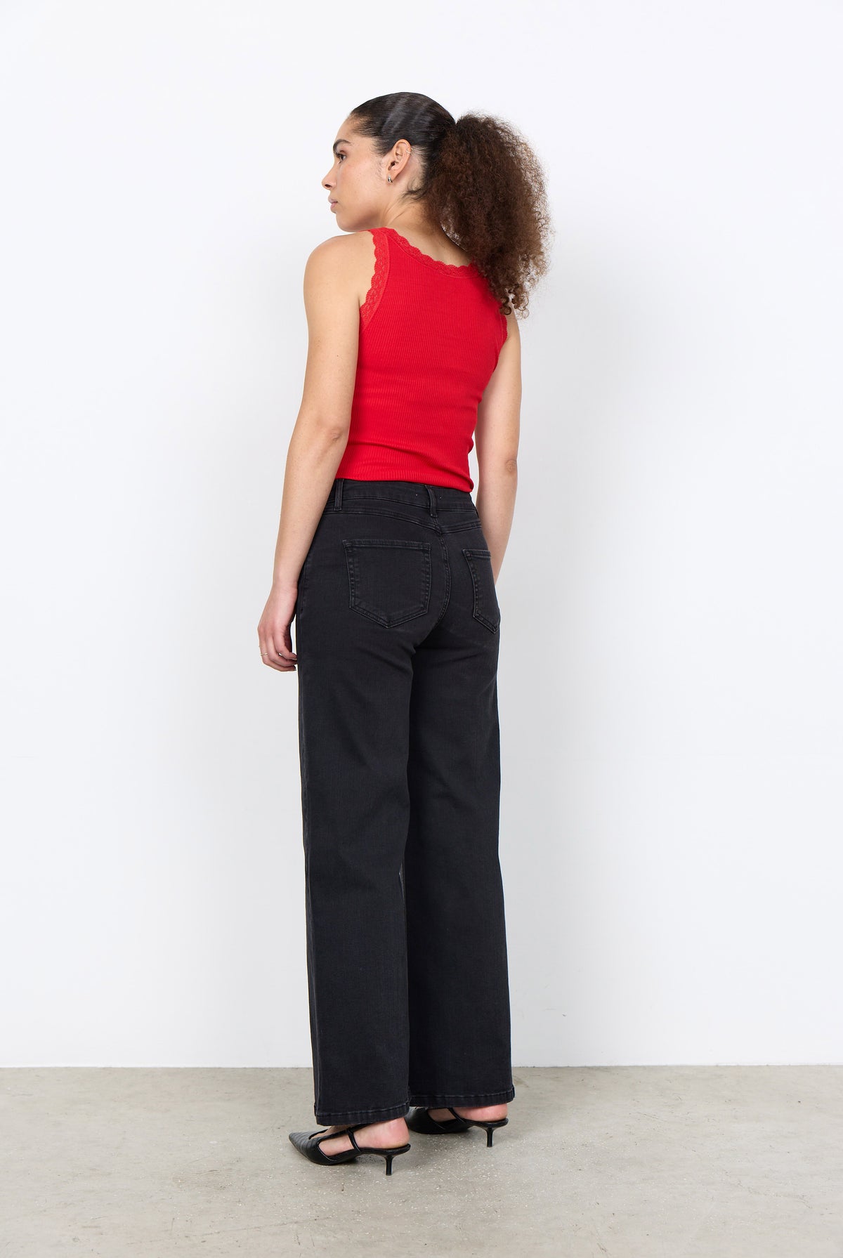 Soya Concept Kimberley 24-B Wide Leg Jeans - Dark Grey Denim