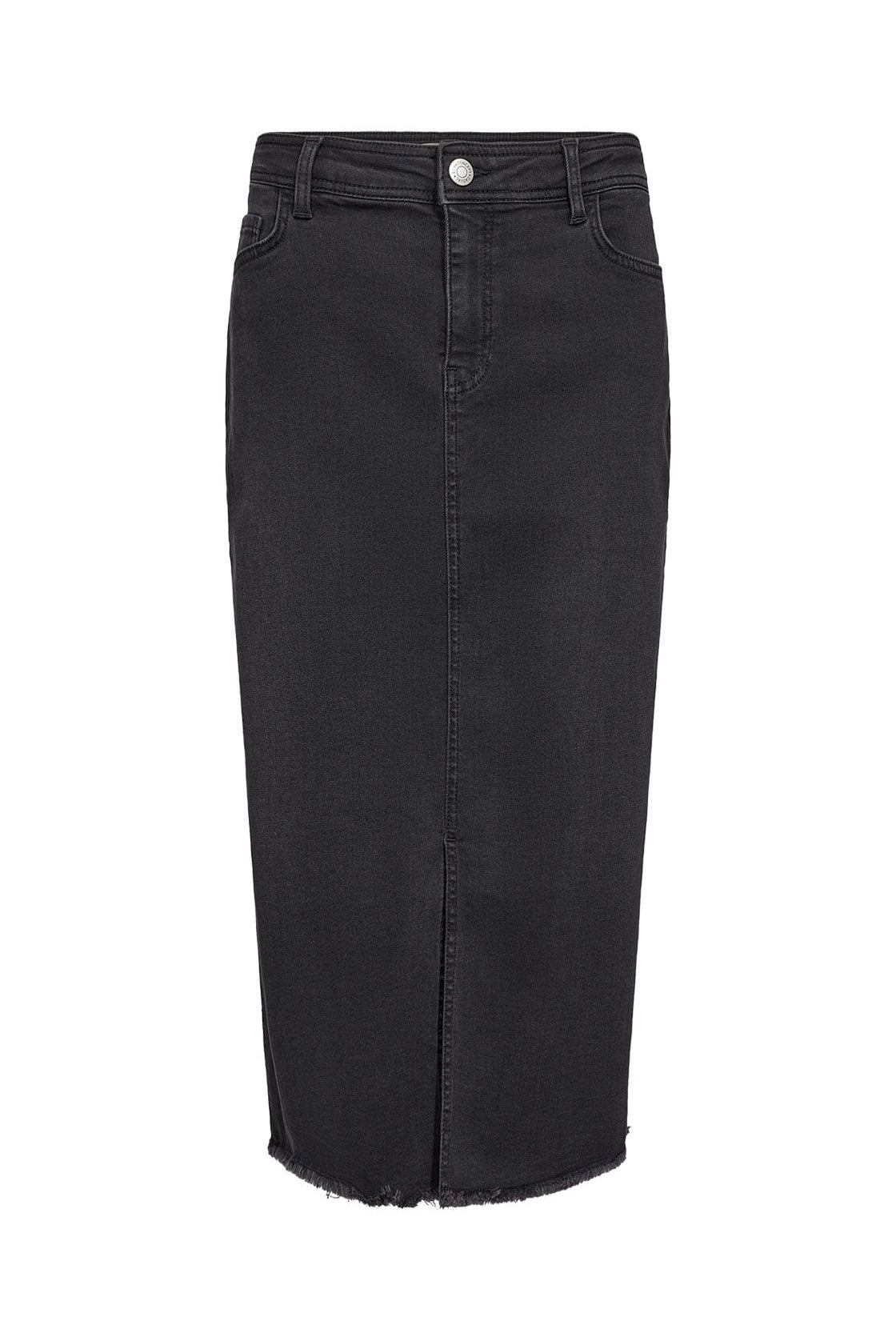 Soya Concept Kimberly 29 Midi Skirt - Dark Grey Denim