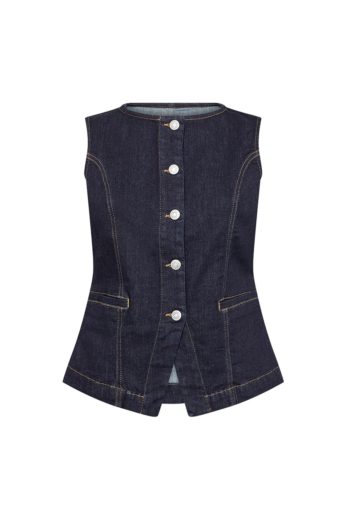 Soya Concept Kimberly Waistcoat - Raw Blue Denim