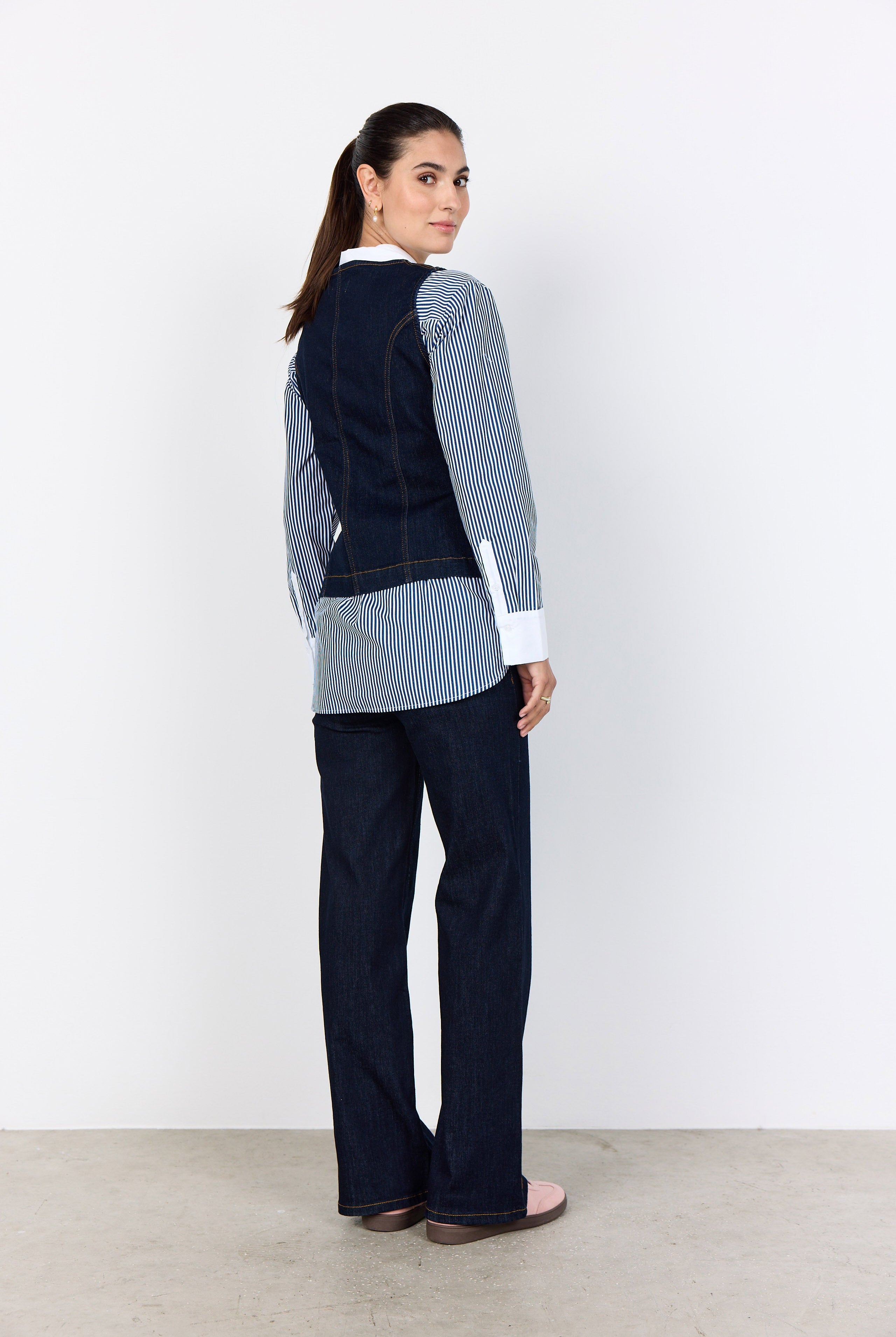 Soya Concept Kimberly Waistcoat - Raw Blue Denim