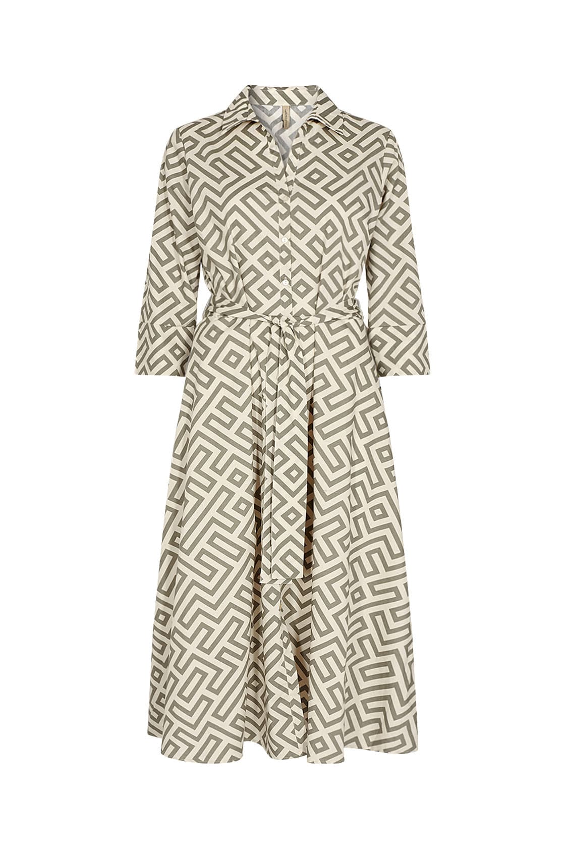 Soya Concept Kirsty Dress - Dusky Green Combi