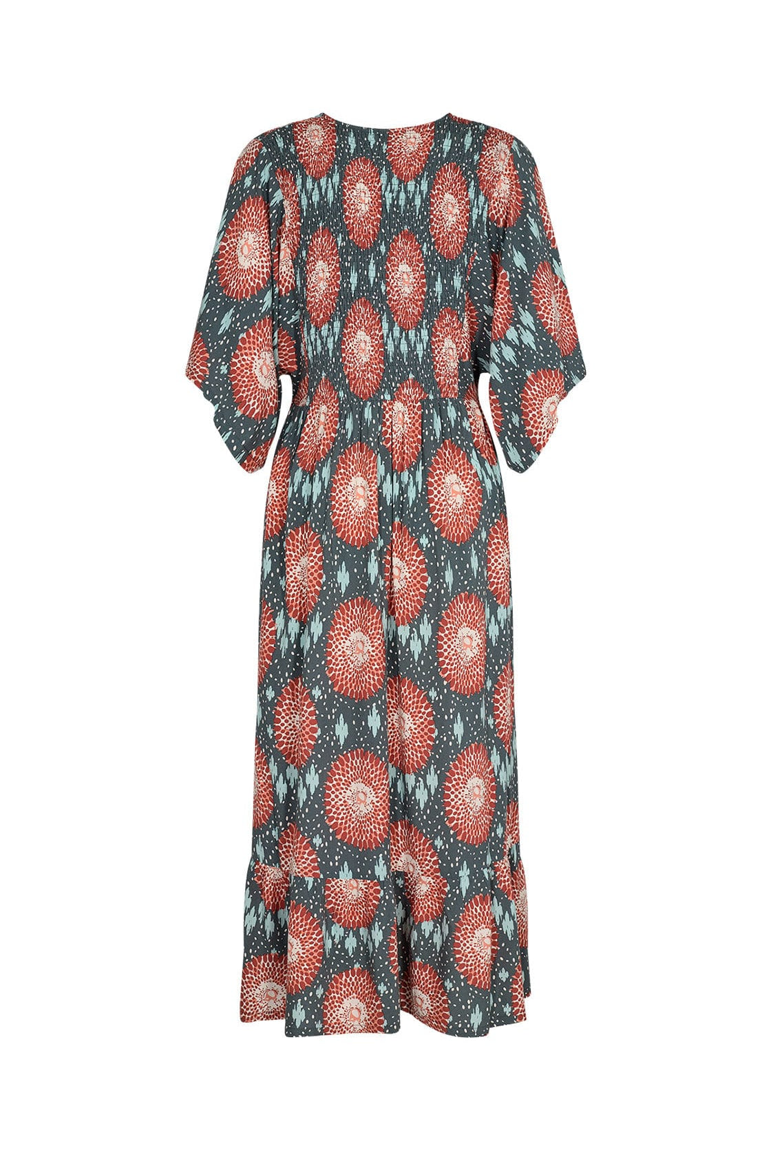 Soya Concept Leana Printed Batwing Dress - Dusty Red Combi