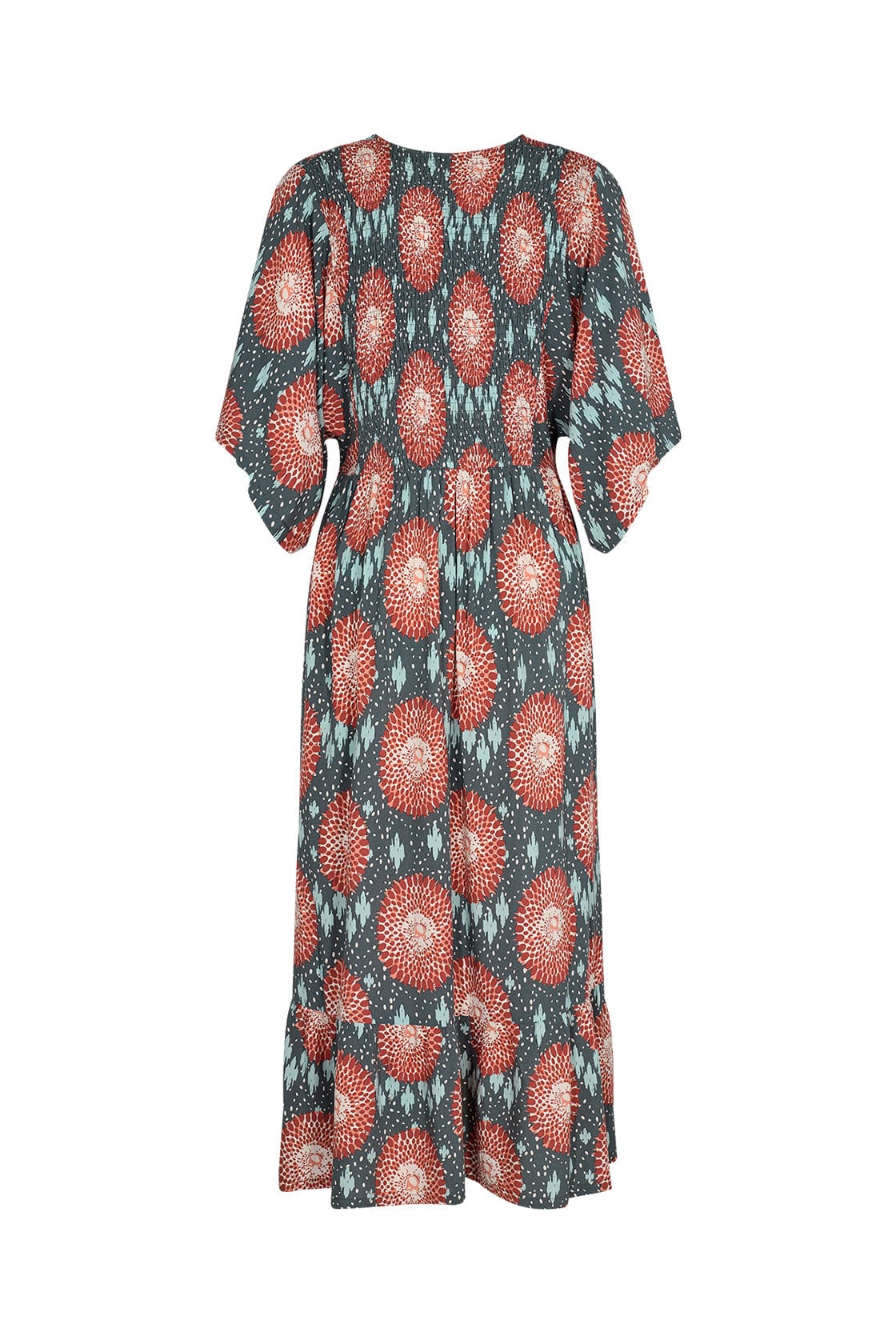 Soya Concept Leana Printed Batwing Dress - Dusty Red Combi