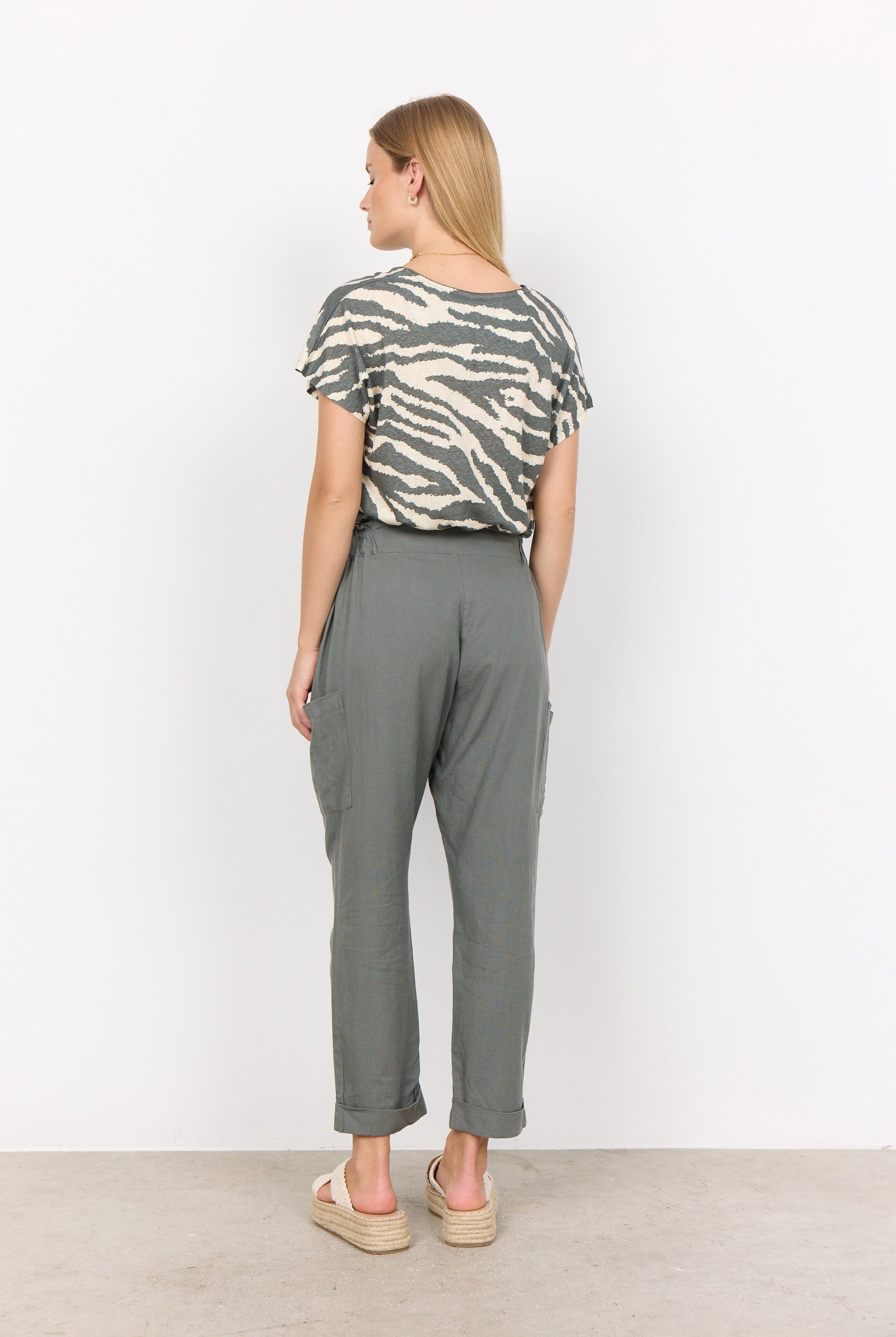 Soya Concept Lenise Animal Print T-Shirt - Misty Combi