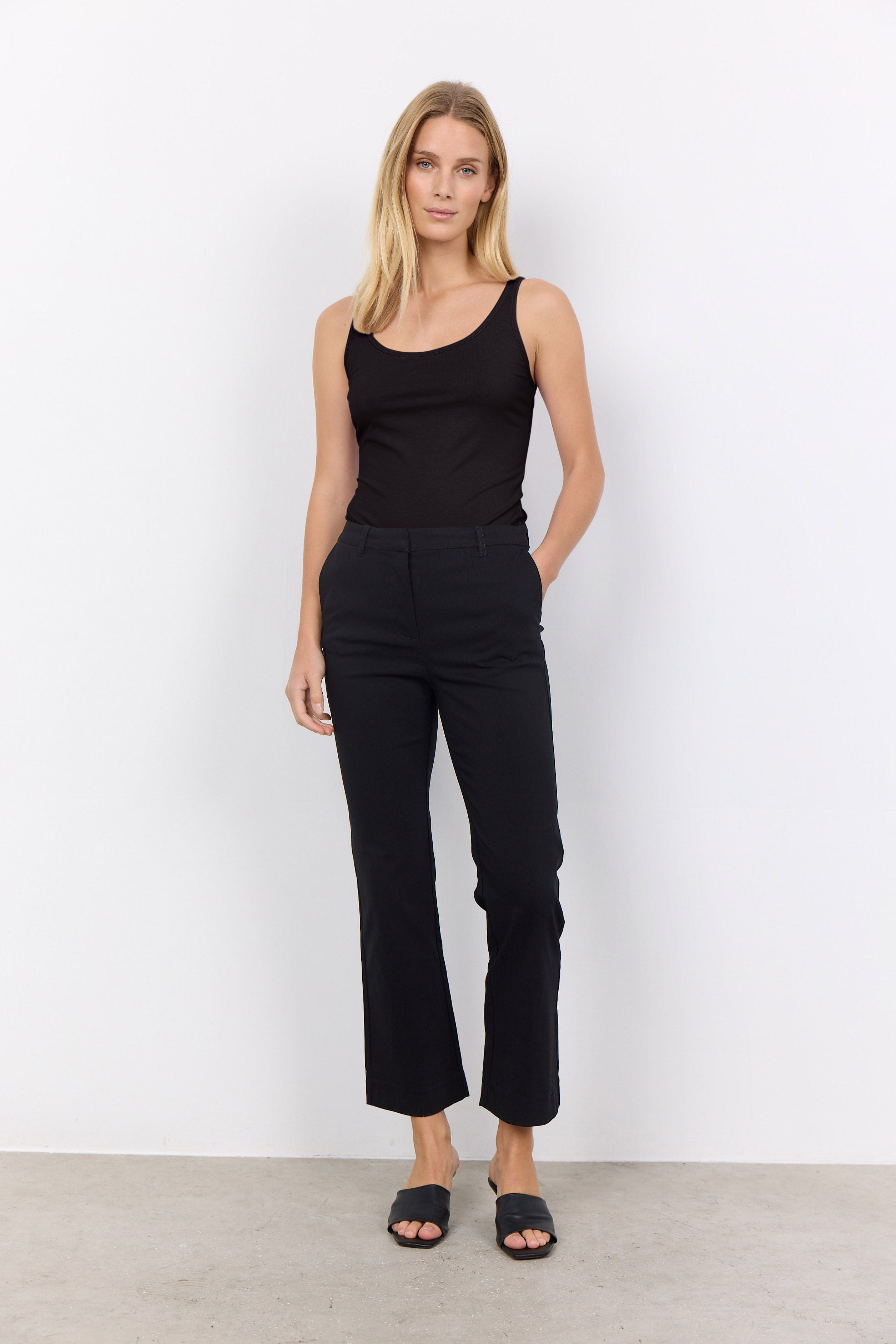 Soya Concept Lilly Cropped Flared Trousers - Black