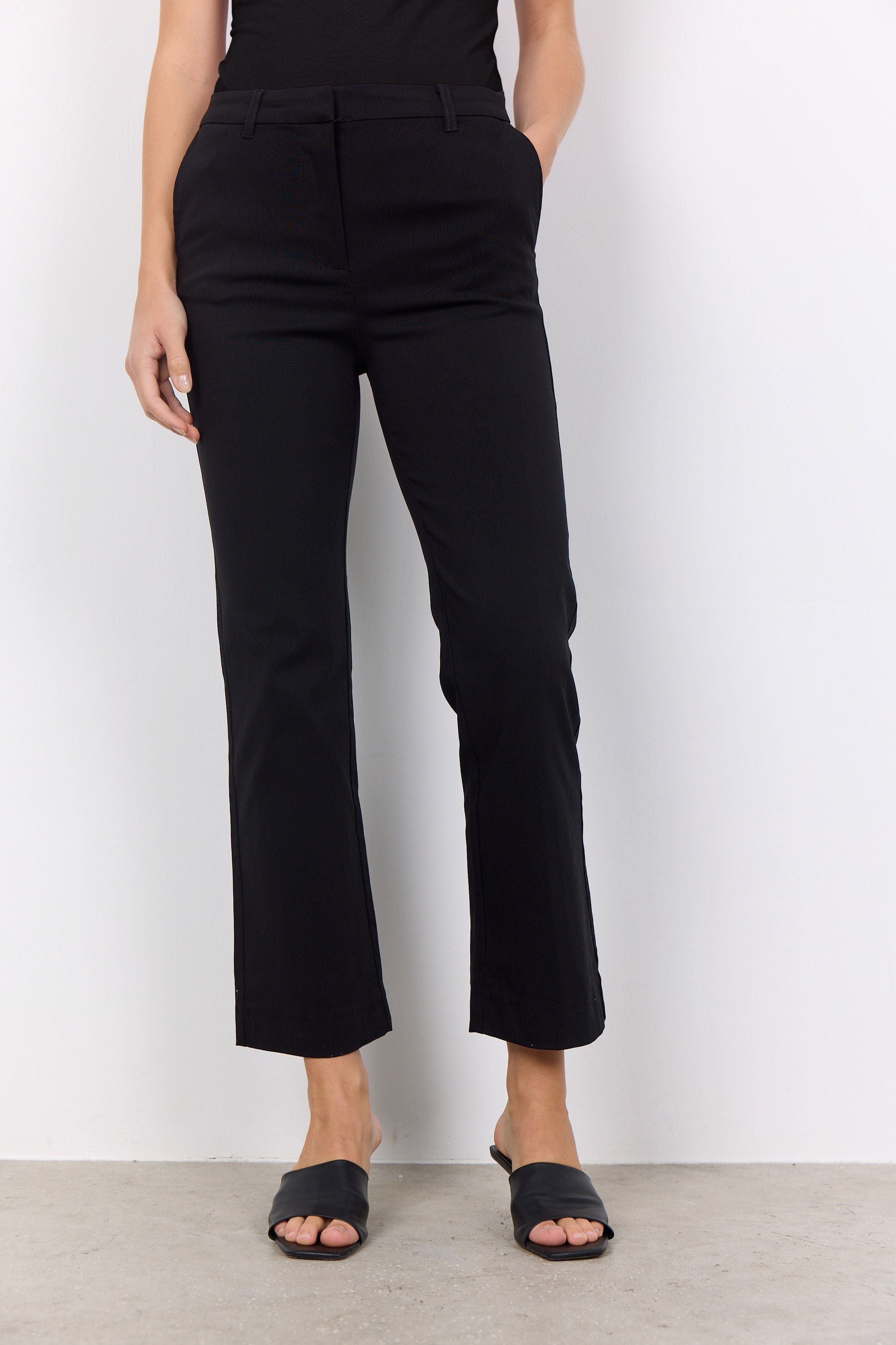 Soya Concept Lilly Cropped Flared Trousers - Black