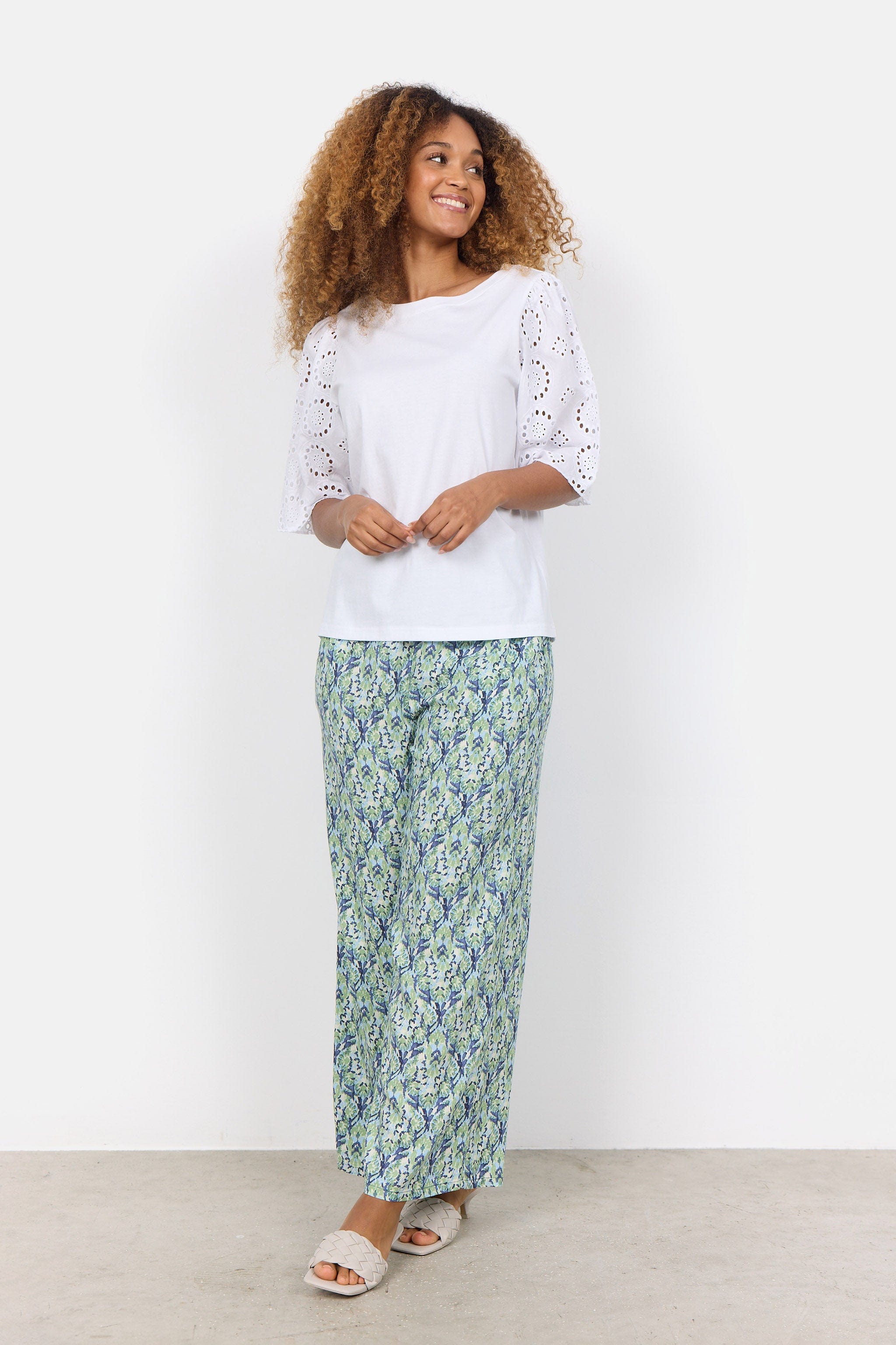Soya Concept Loraine Broderie Anglaise Top - White