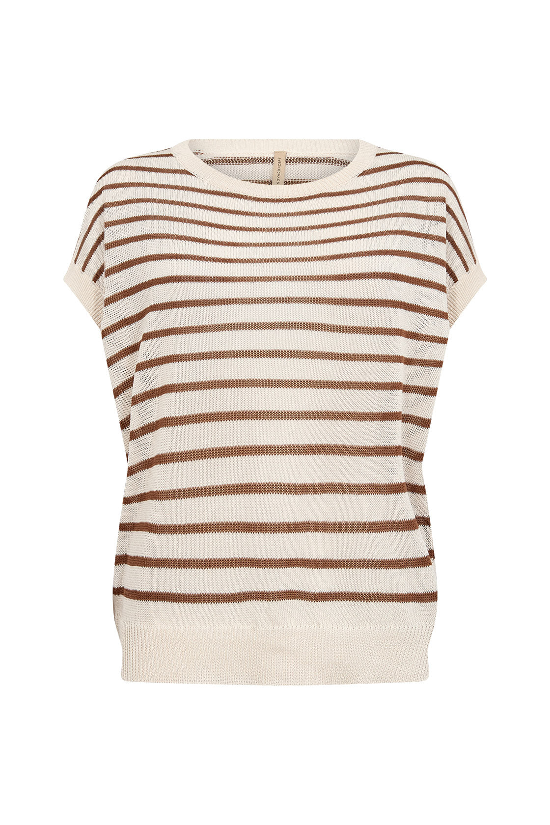 Soya Concept Luanna Knitted T-Shirt - Toffee Combi