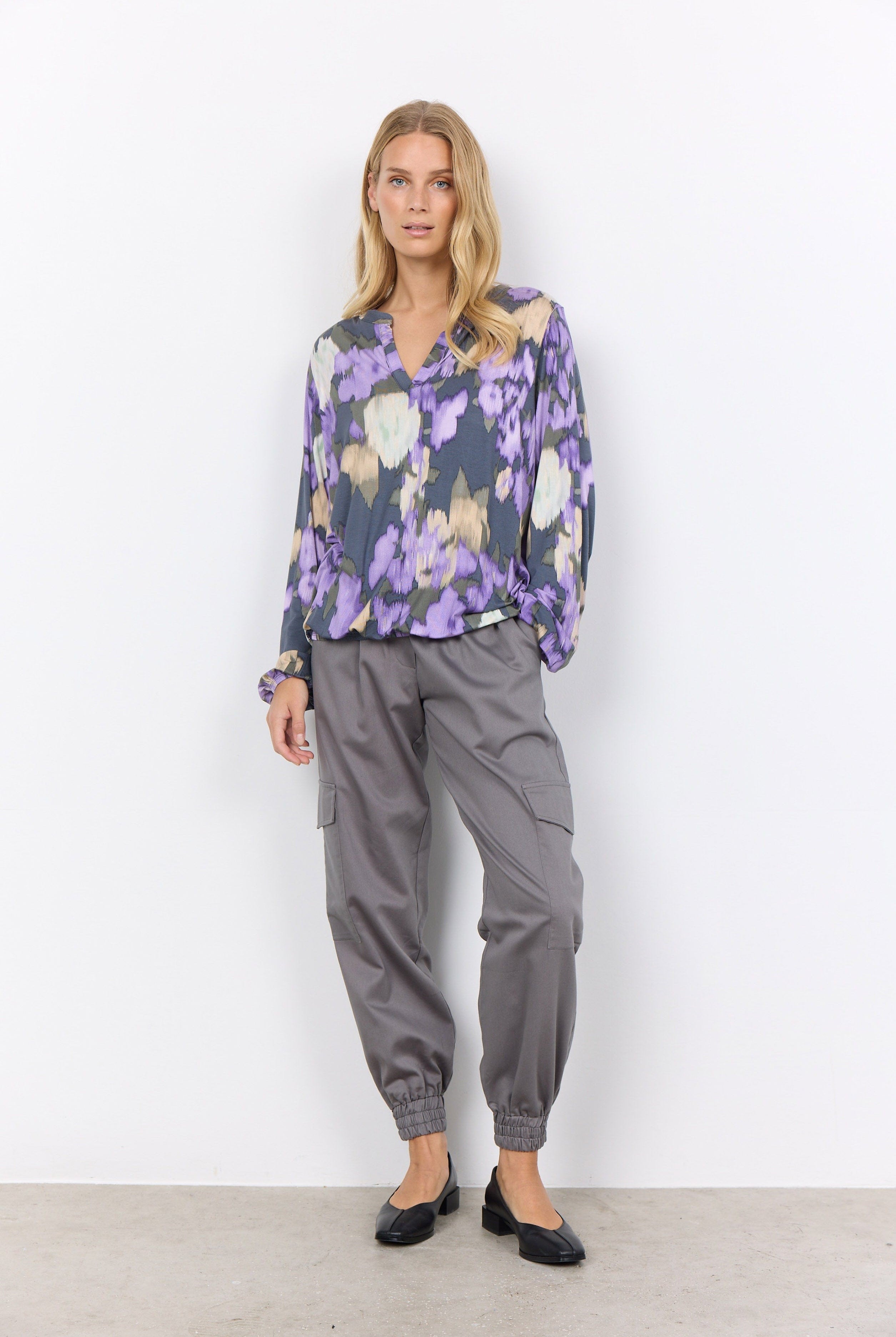 Soya Concept Marica Printed Top - Lilac Breeze Combi